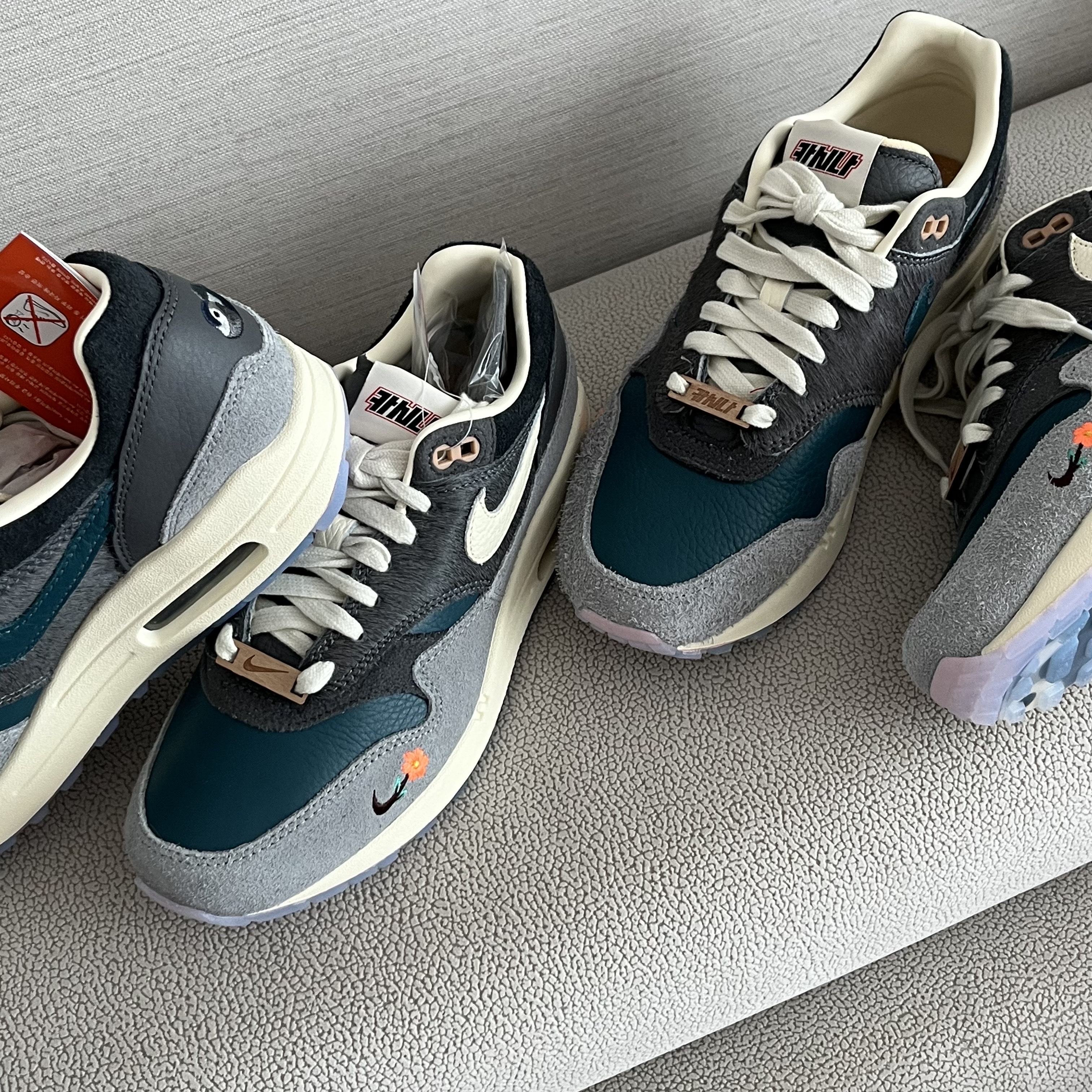 Nike x Kasina Air Max 1 SP Won-Ang Particle Grey 착용 스타일 - 1