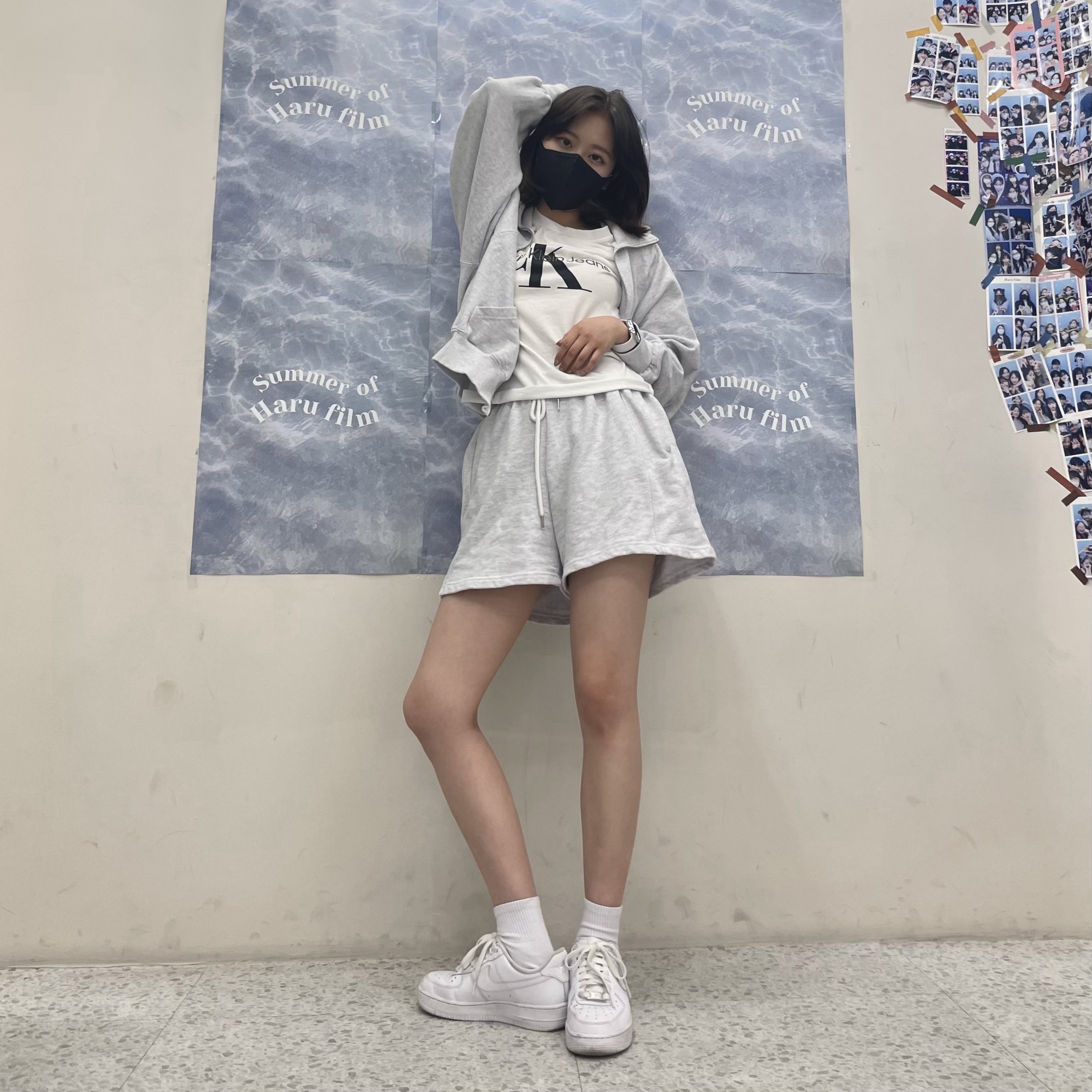 (W) Nike Air Force 1 '07 Low White, Nike Air Force 1 '07 Low White 착용 스타일 - 1