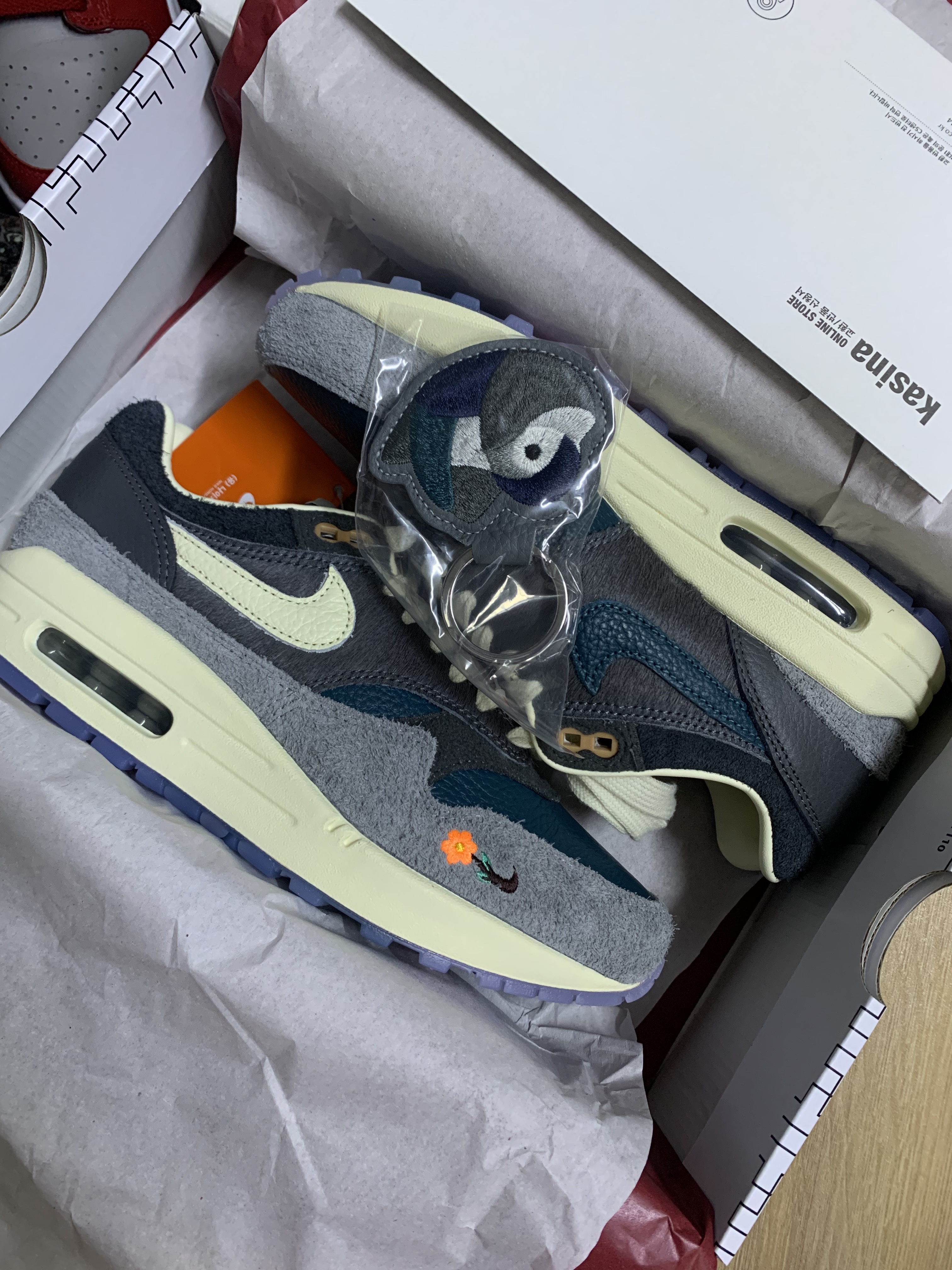 Nike x Kasina Air Max 1 SP Won-Ang Particle Grey 착용 스타일 - 1