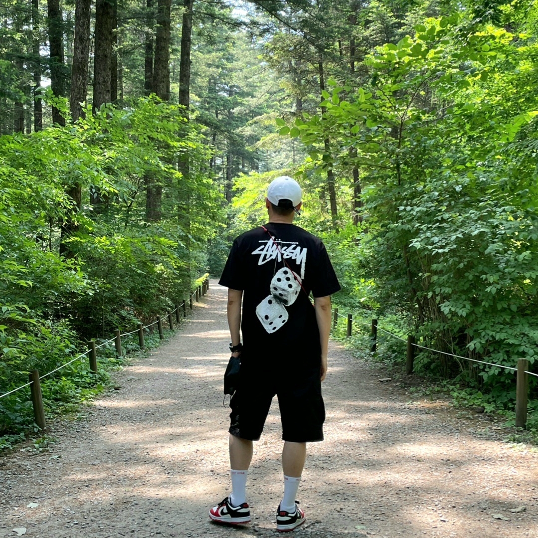 Stussy Fuzzy Dice T-Shirt Black, Palace Tri-Ferg Patch 6-Panel Stone - 21FW 착용 스타일 - 1