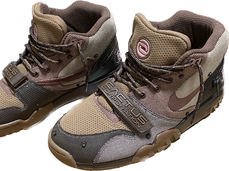 Nike x Travis Scott Air Trainer 1 Archaeo Brown and Rust Pink 착용 스타일