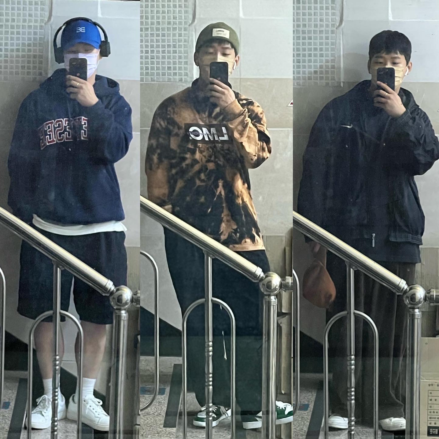 Jordan 1 Low Triple White Tumbled Leather 2020, Converse One Star Ox HanByeol Egret 착용 스타일 - 3