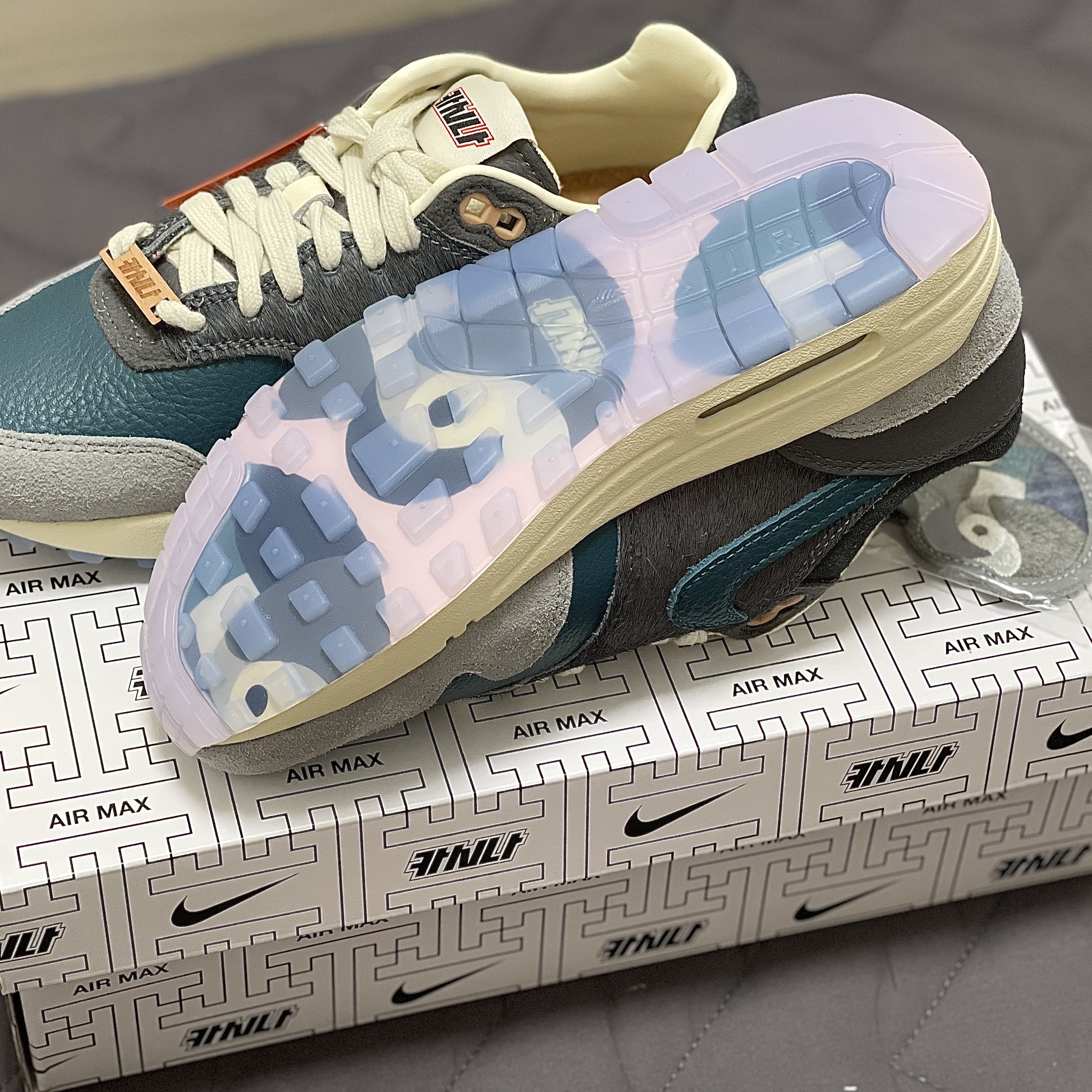Nike x Kasina Air Max 1 SP Won-Ang Particle Grey 착용 스타일 - 3