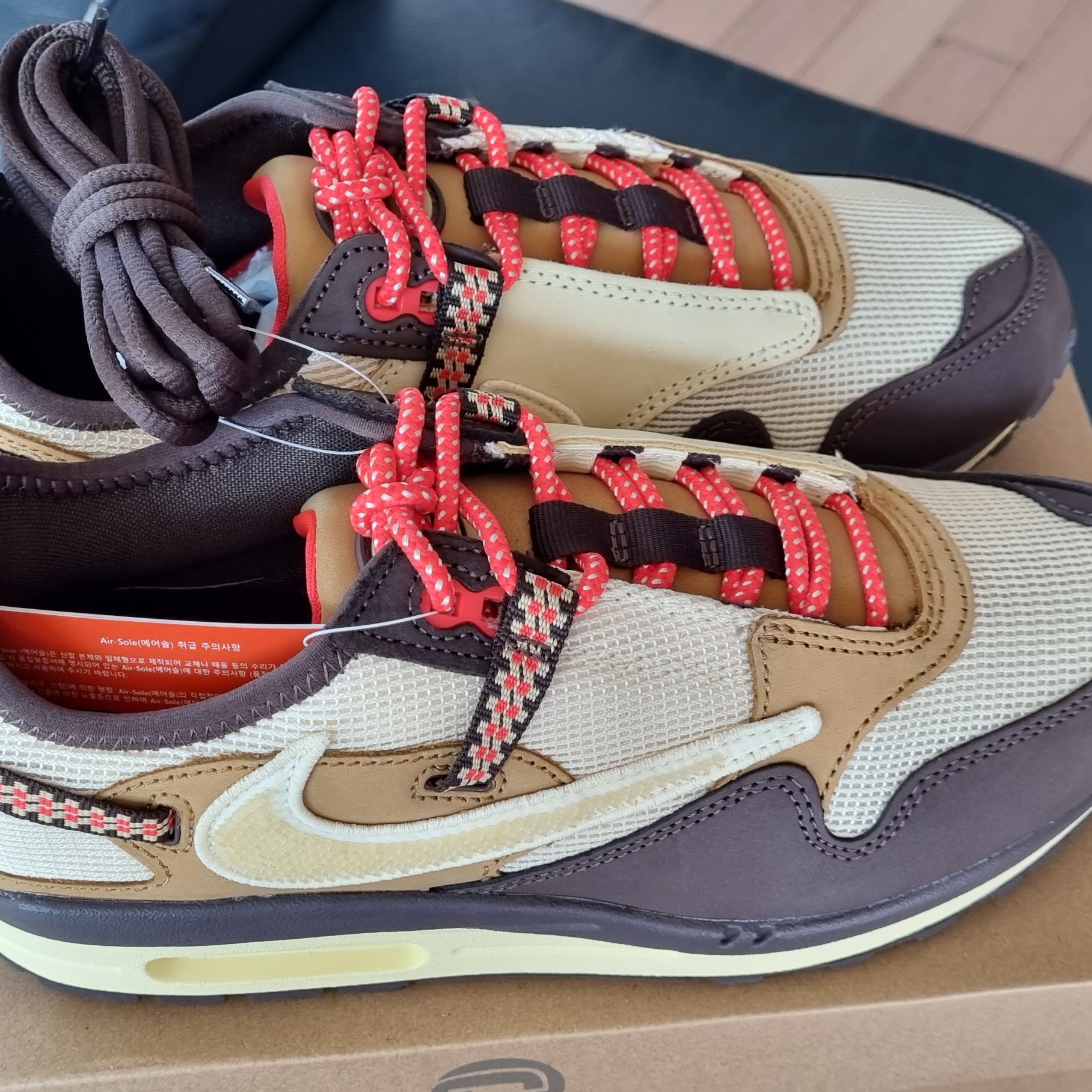 Nike x Travis Scott Air Max 1 Cact.us Brown 착용 스타일 - 3