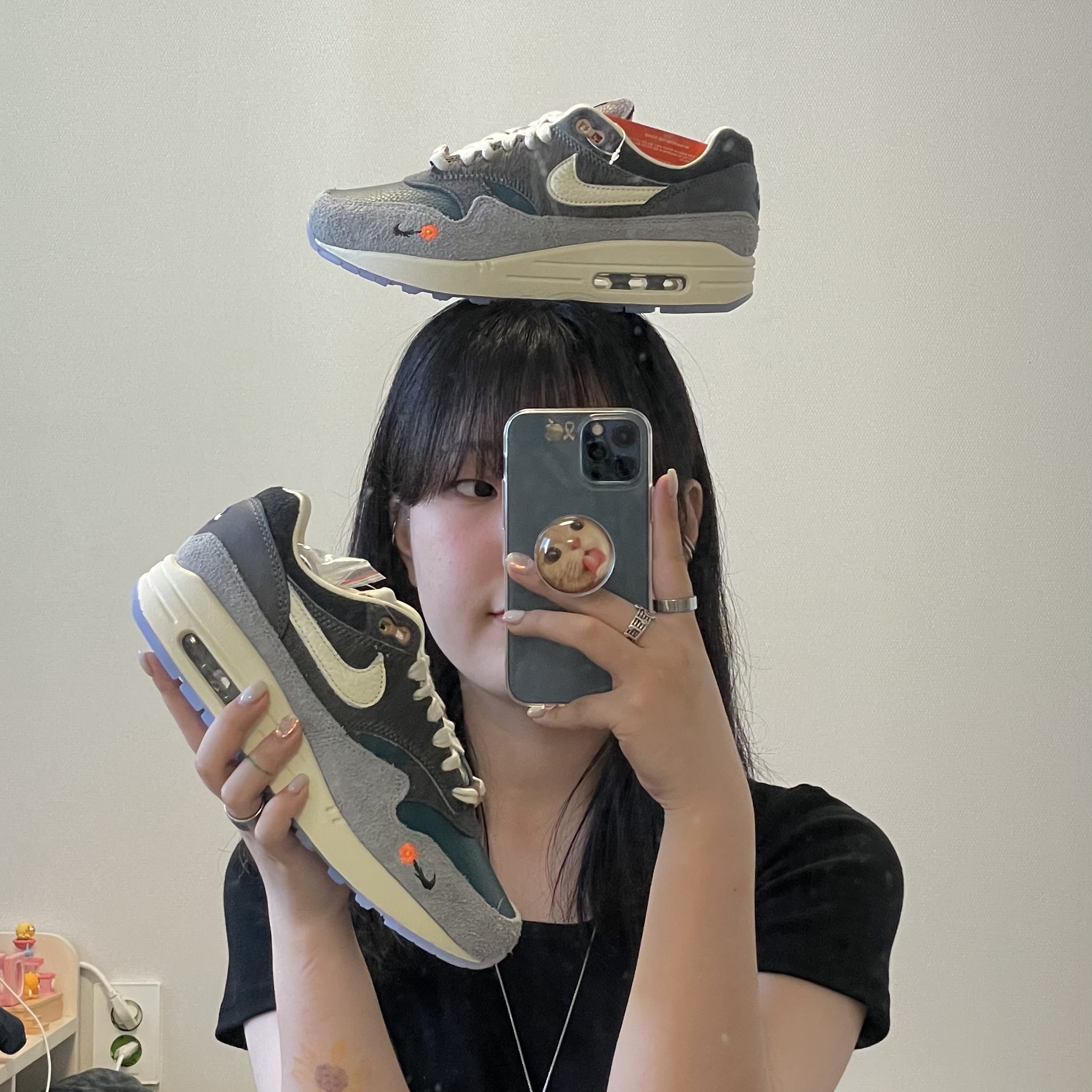 Nike x Kasina Air Max 1 SP Won-Ang Particle Grey 착용 스타일 - 1