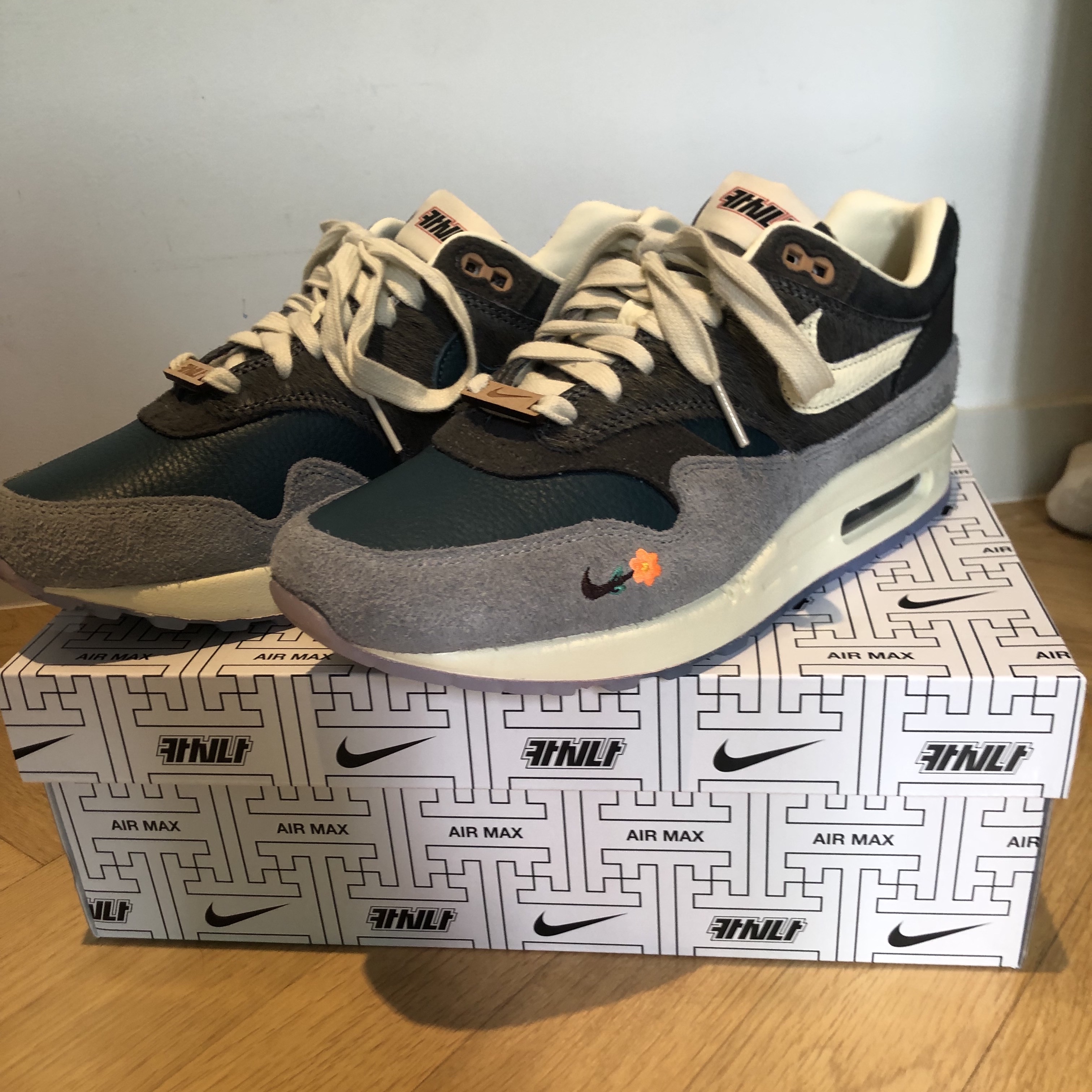 Nike x Kasina Air Max 1 SP Won-Ang Particle Grey 착용 스타일