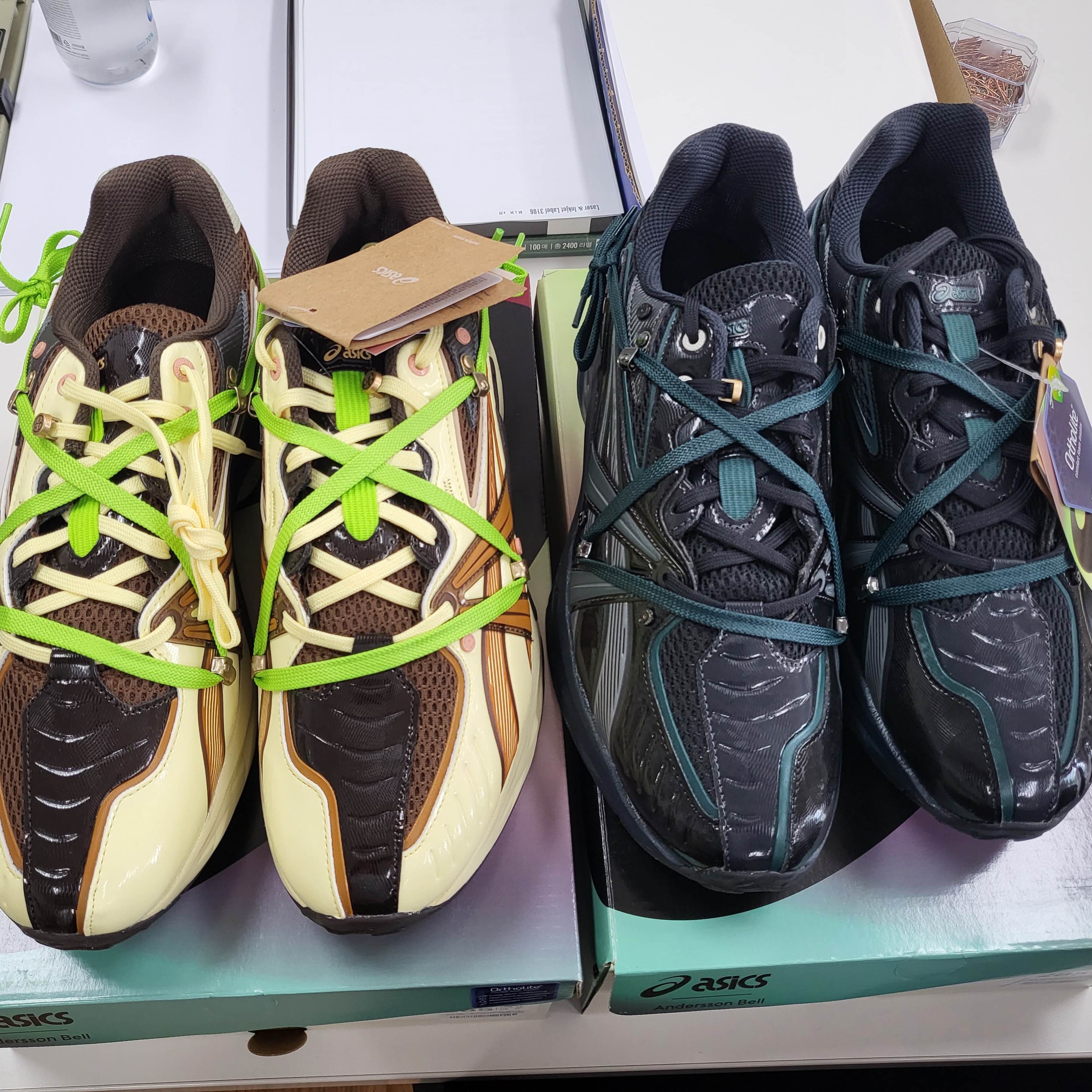 Asics x Andersson Bell HN2-S Protoblast Black, Asics x Andersson Bell HN2-S Protoblast Butter 착용 스타일