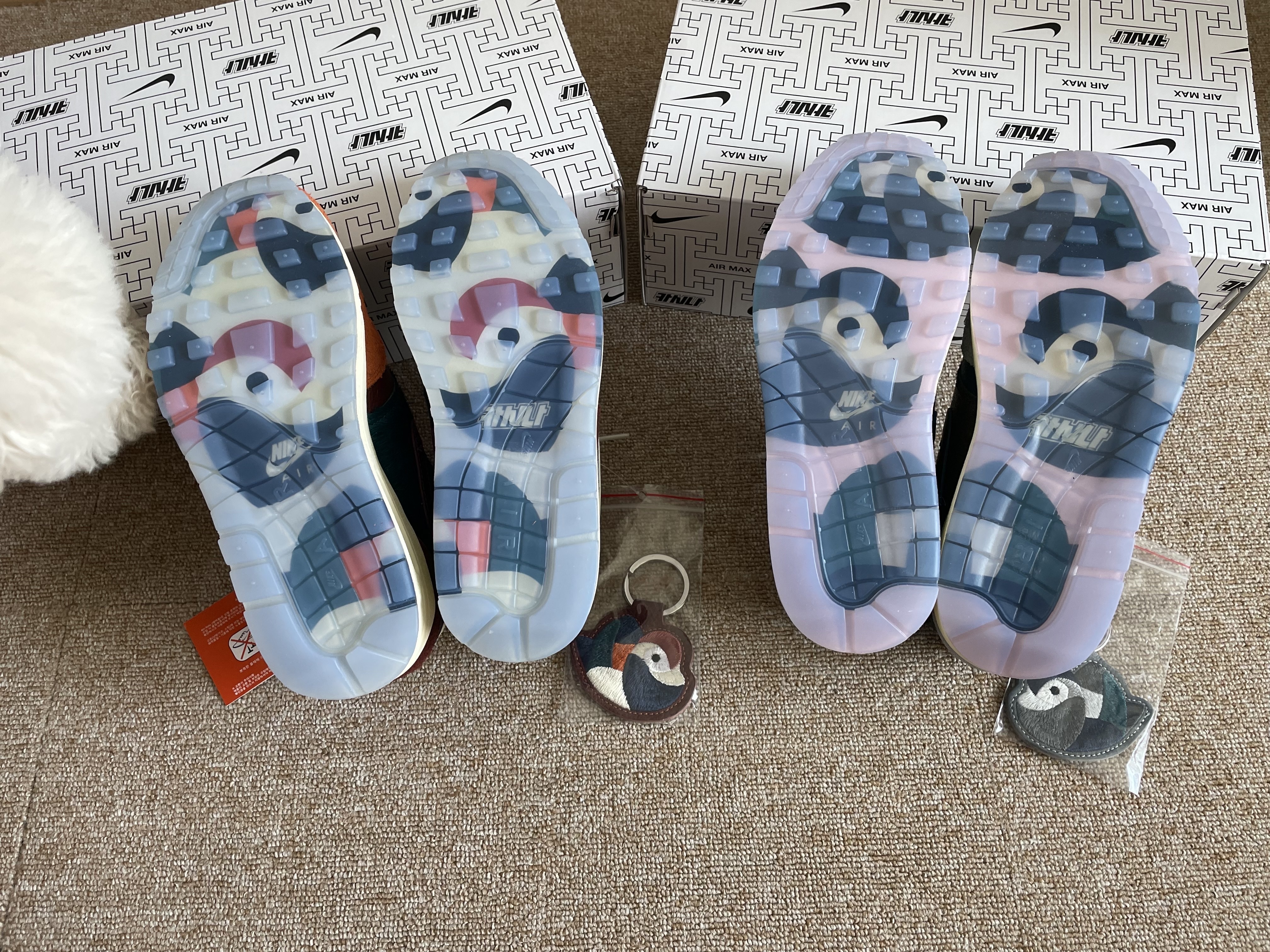 Nike x Kasina Air Max 1 SP Won-Ang Orange, Nike x Kasina Air Max 1 SP Won-Ang Particle Grey 착용 스타일 - 5