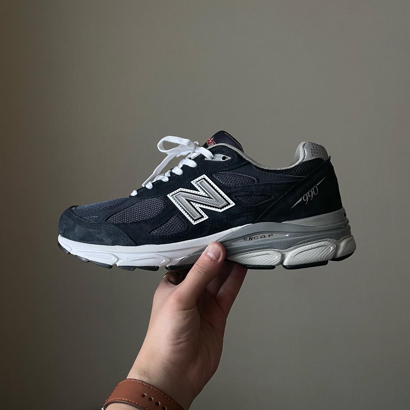 New Balance 990v3 Made in USA Navy - D Standard 착용 스타일