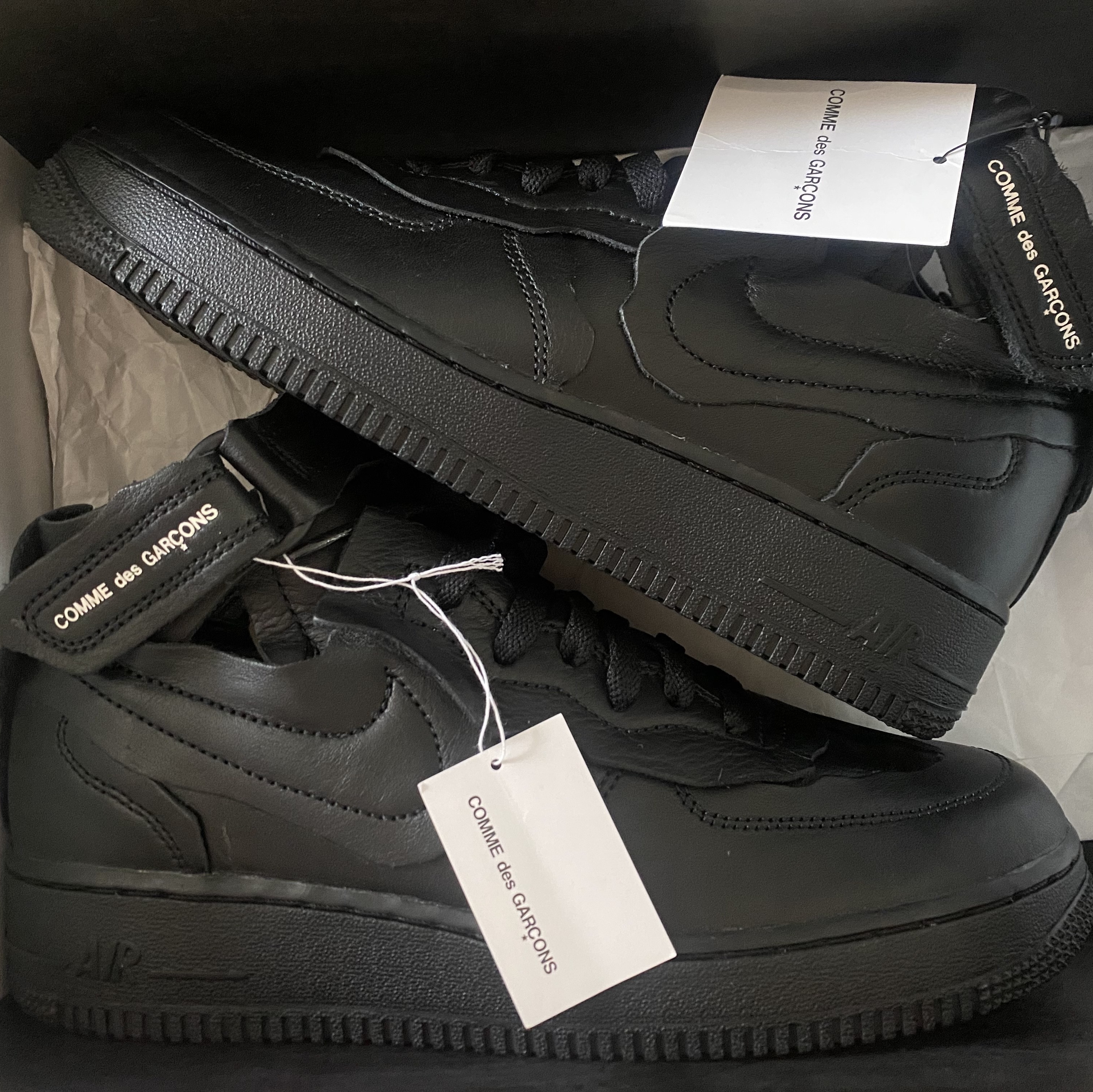 Nike x Comme des Garcons Homme Plus Air Force Mid Black 착용 스타일