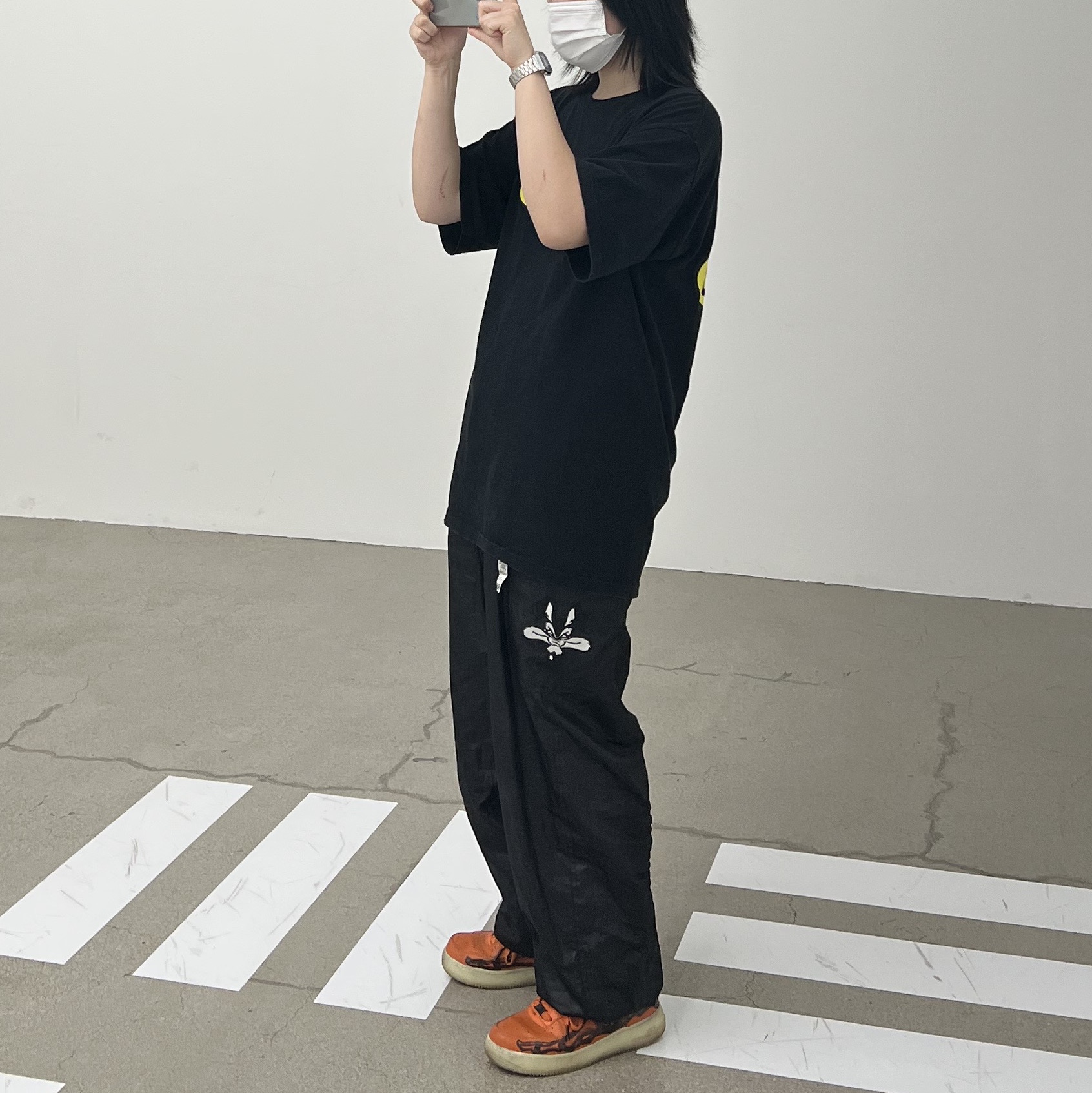 Nike Air Force 1 Low '07 Orange Skeleton 착용 스타일