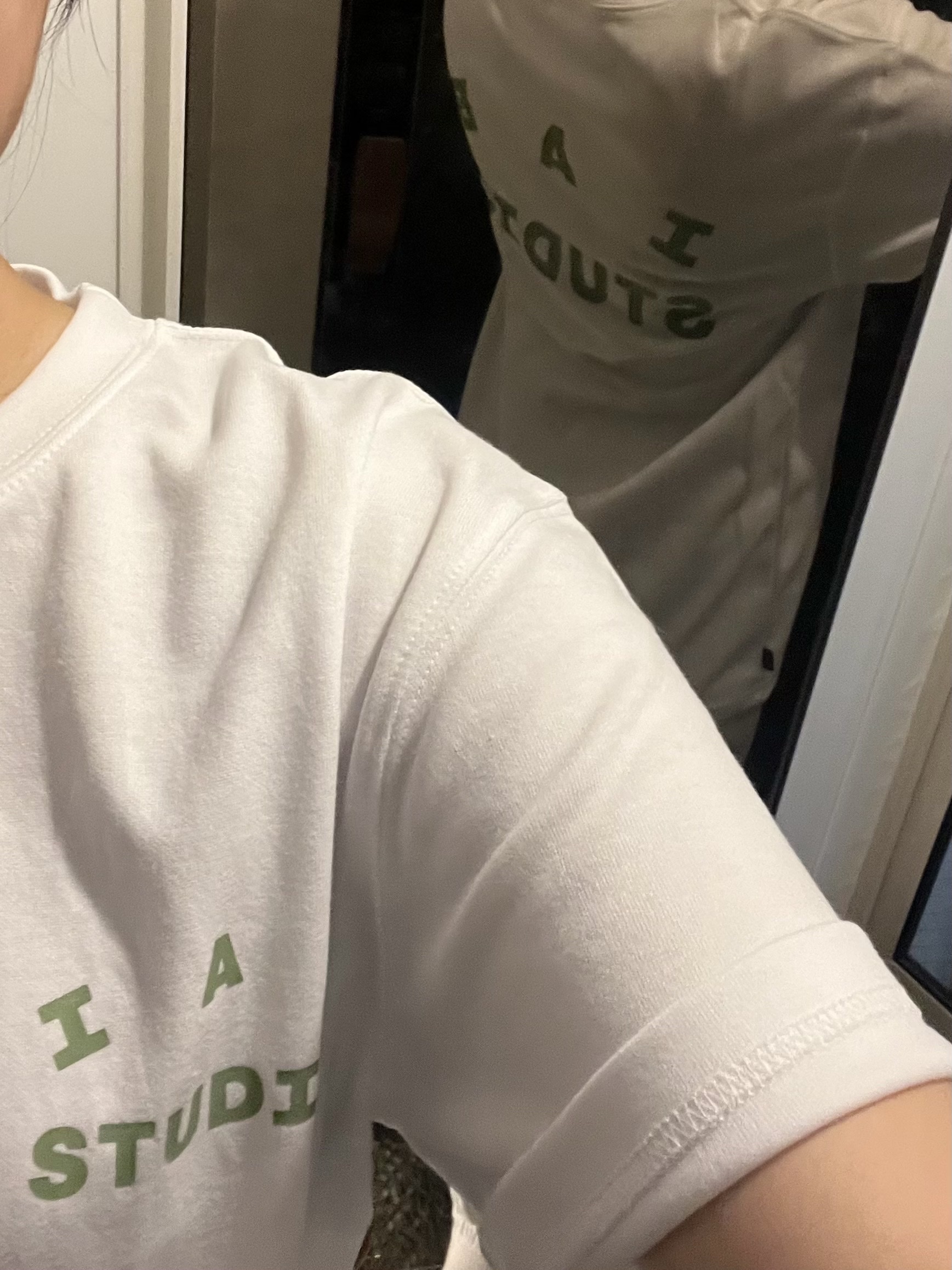 IAB Studio T-Shirt White Light Green, Apple iPhone 13 Mini 128GB Pink (Korean Ver.) 착용 스타일 - 2