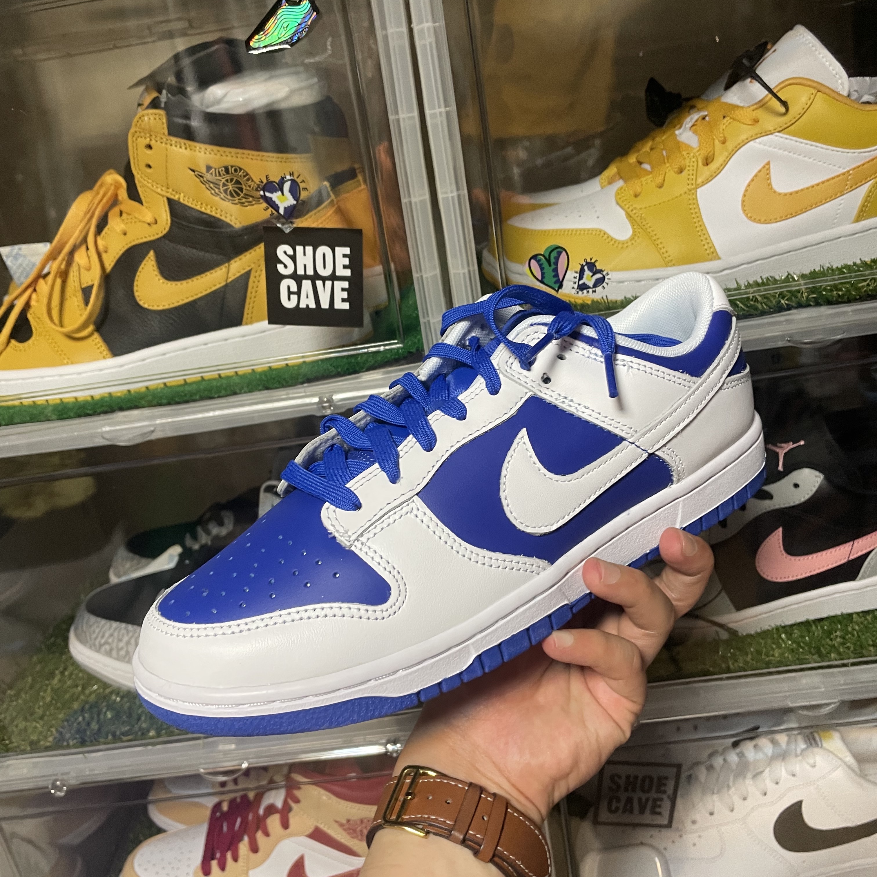 Nike Dunk Low Retro Racer Blue and White 착용 스타일 - 1