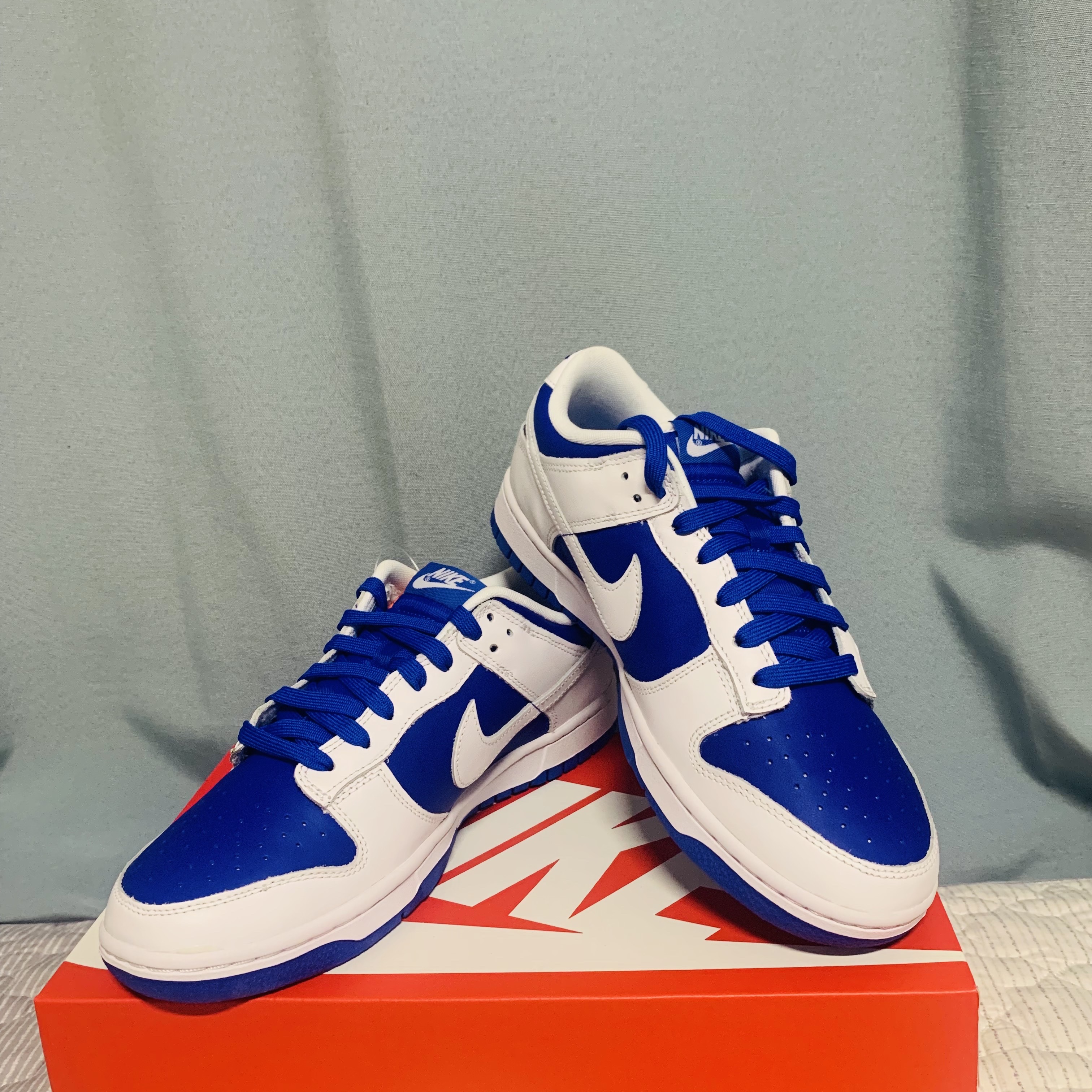 Nike Dunk Low Retro Racer Blue and White 착용 스타일 - 4