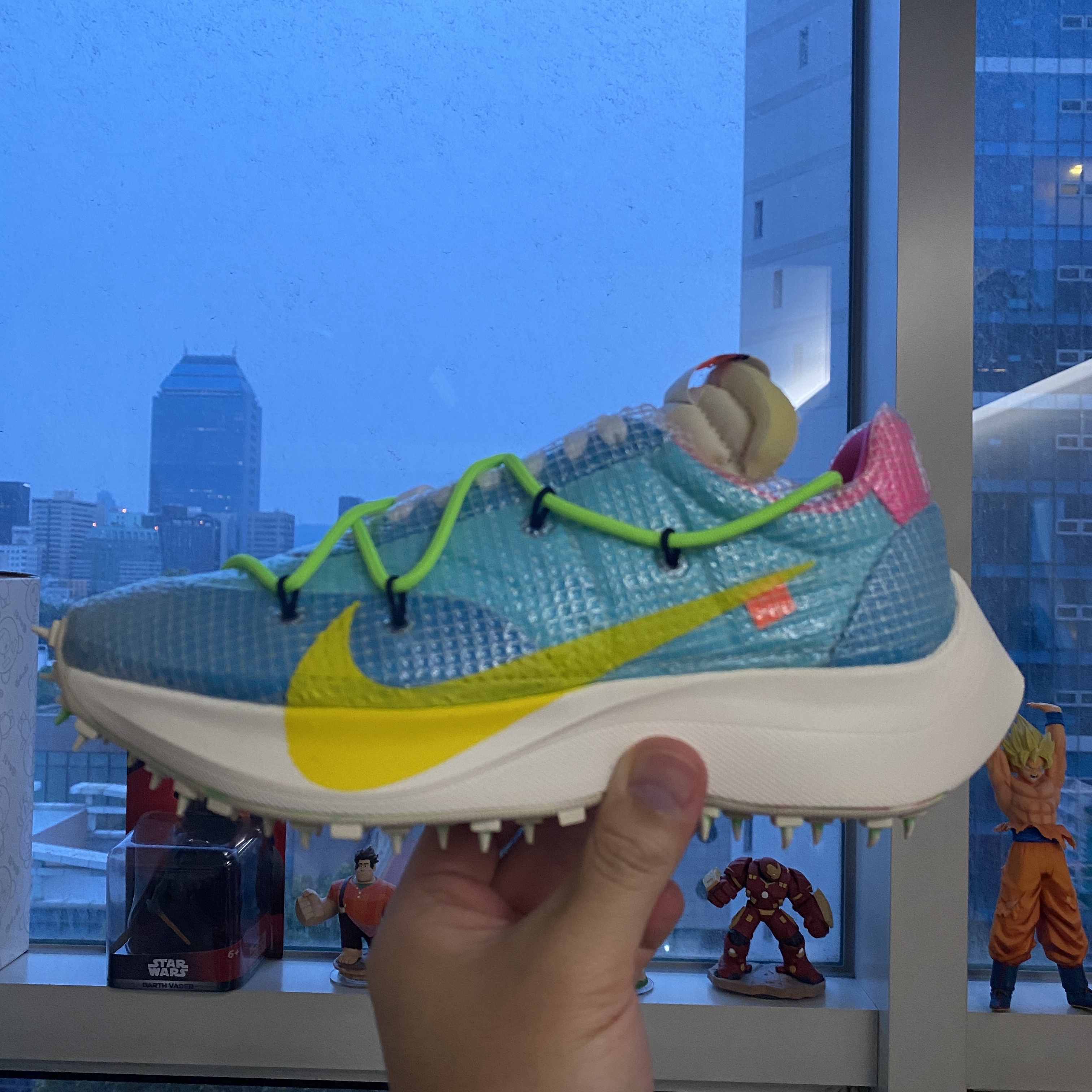 (W) Nike x Off-White Vapor Street Polarized Blue 착용 스타일 - 2