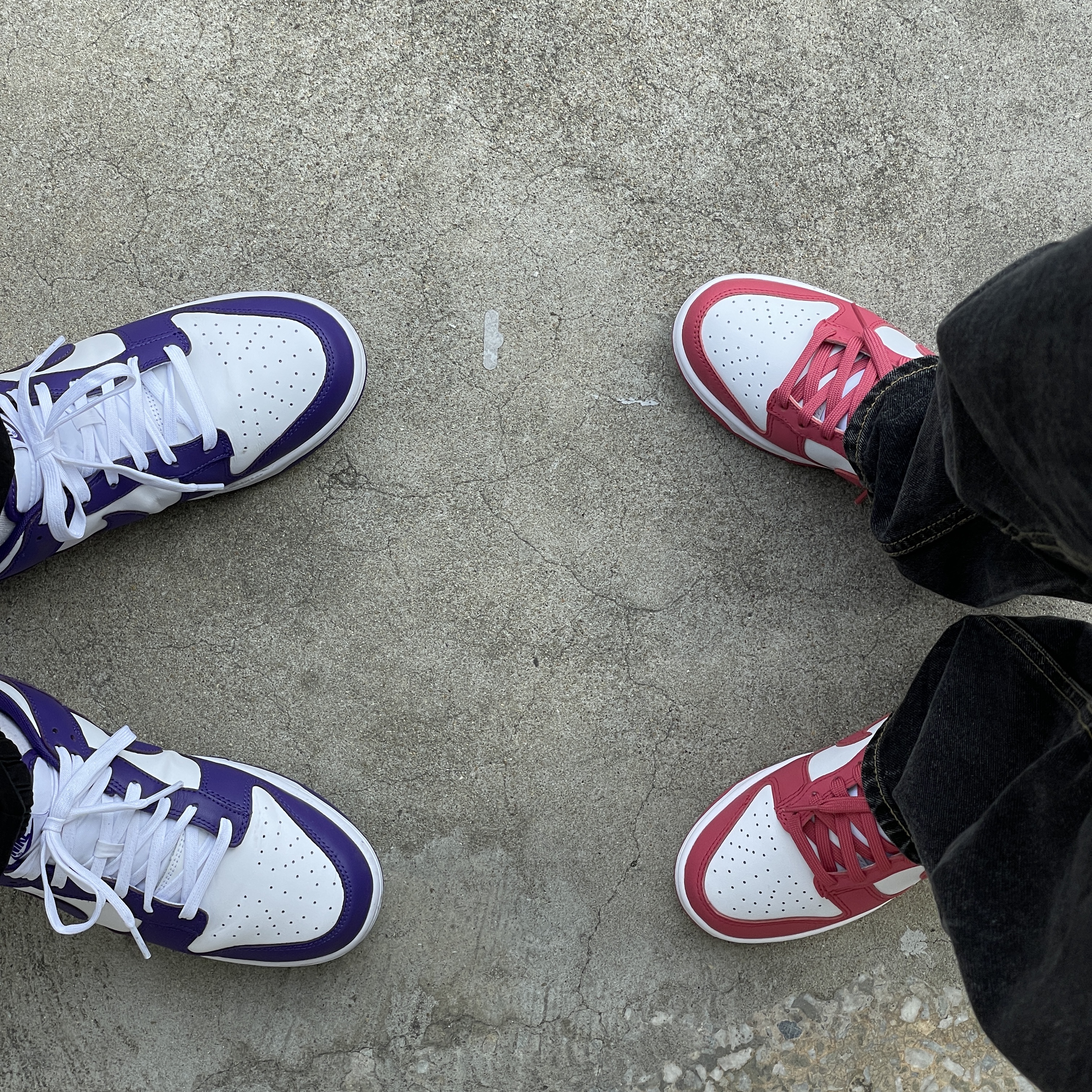 Nike Dunk Low Retro Championship Court Purple, (W) Nike Dunk Low Archeo Pink 착용 스타일