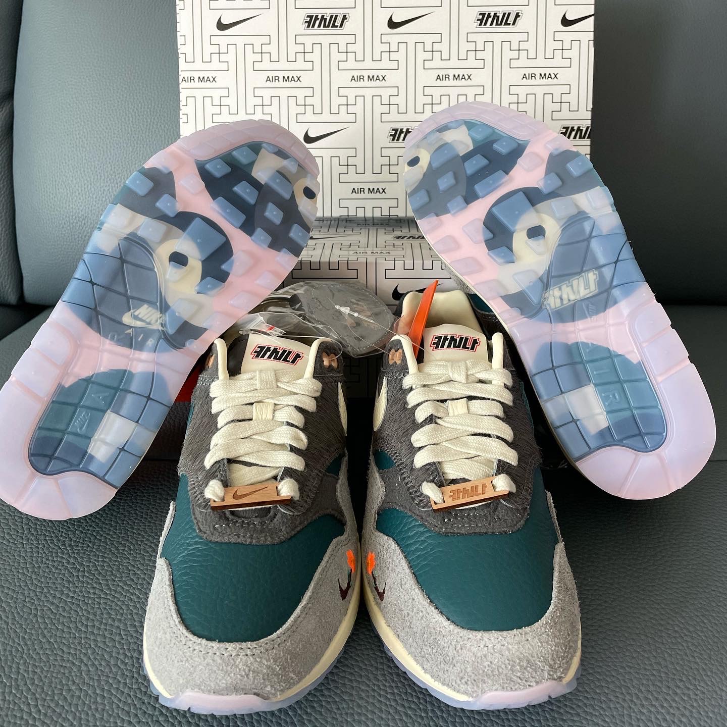 Nike x Kasina Air Max 1 SP Won-Ang Particle Grey 착용 스타일 - 1