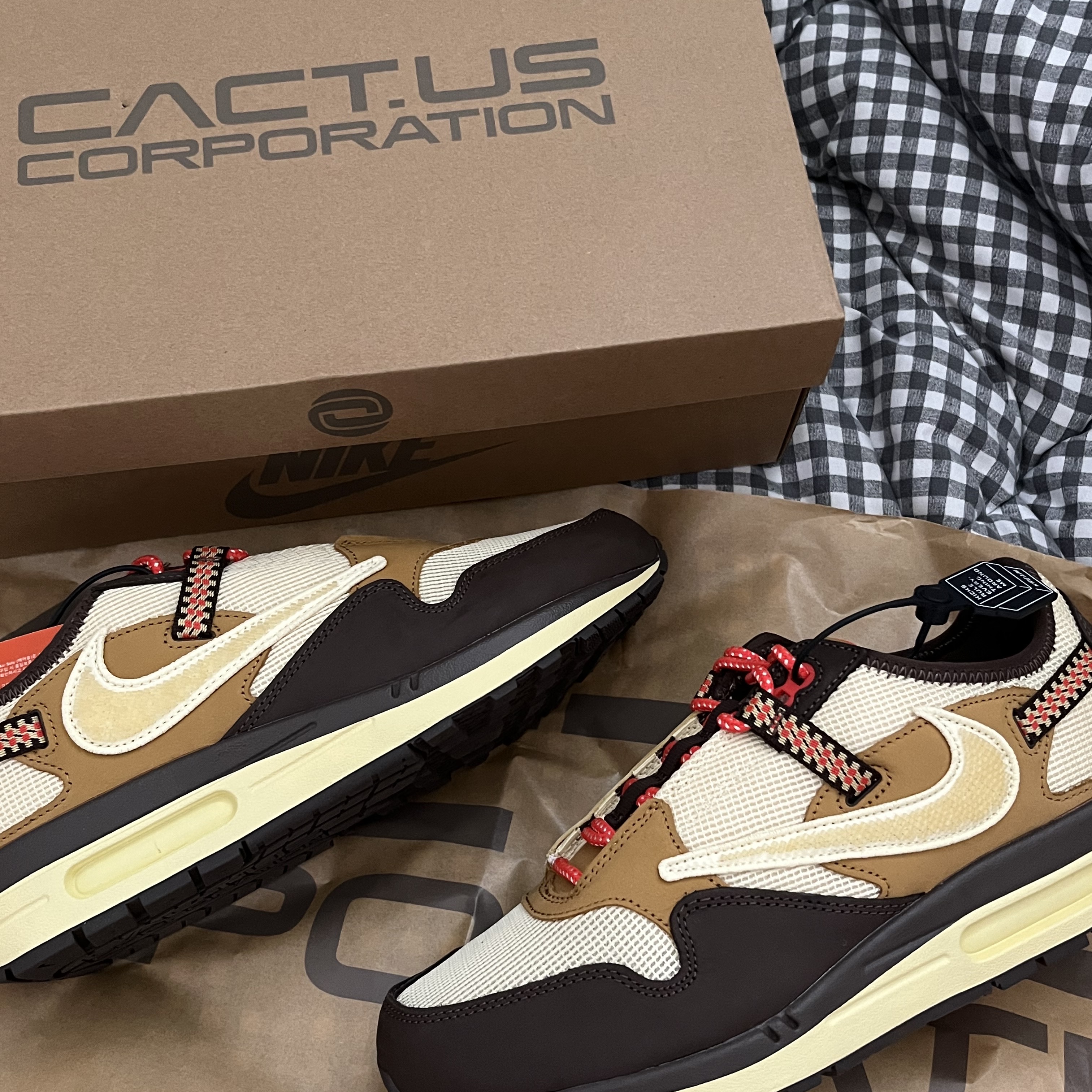 Nike x Travis Scott Air Max 1 Cact.us Brown 착용 스타일 - 1
