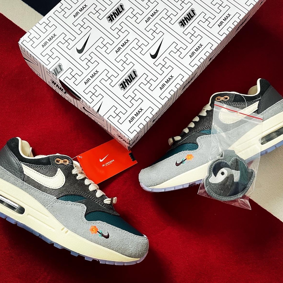 Nike x Kasina Air Max 1 SP Won-Ang Particle Grey 착용 스타일 - 1