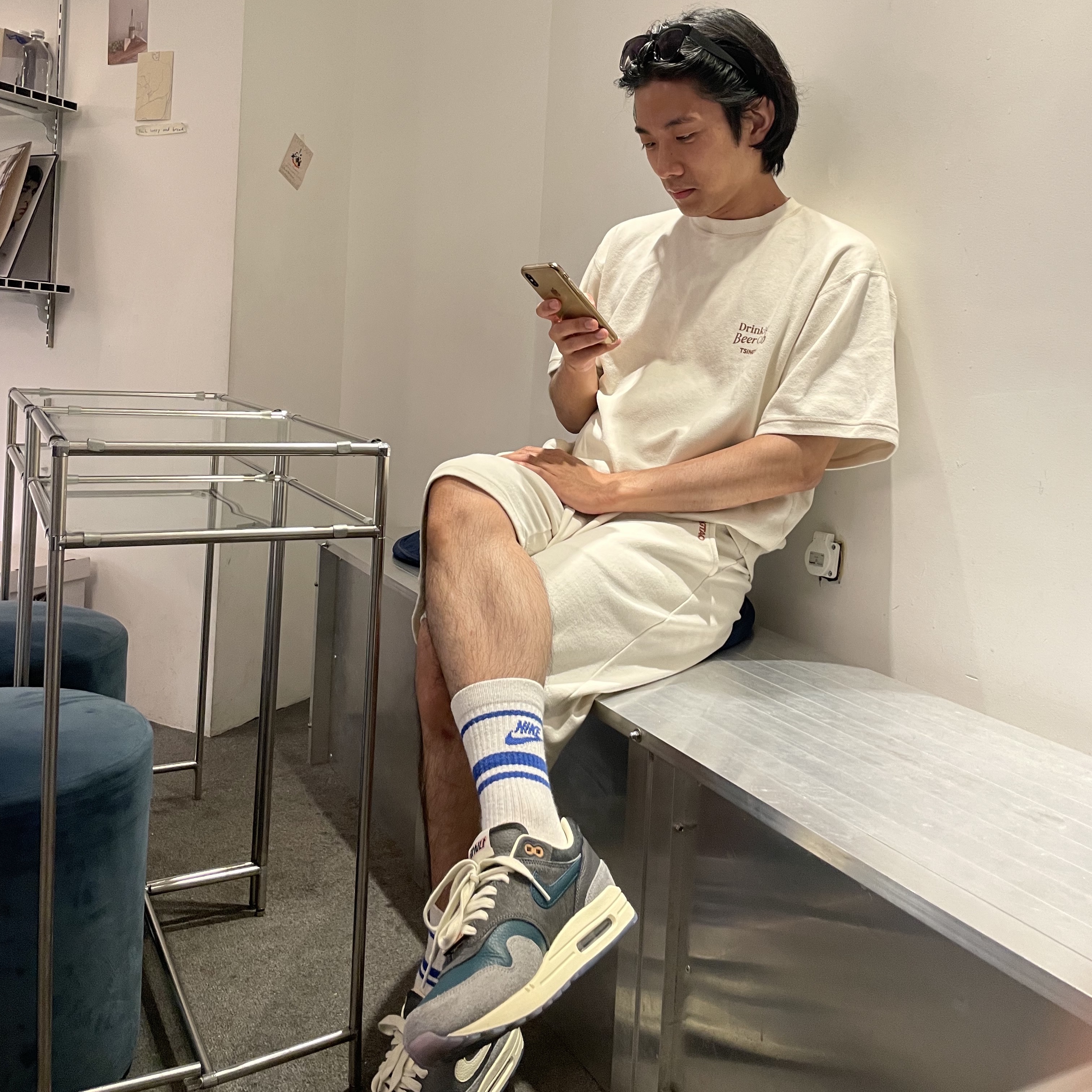 Nike x Kasina Air Max 1 SP Won-Ang Particle Grey 착용 스타일
