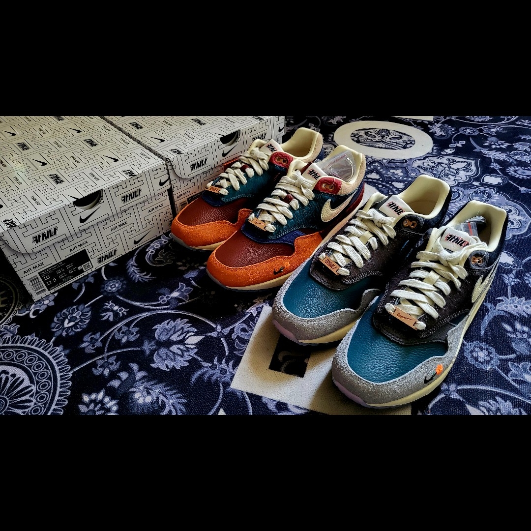 Nike x Kasina Air Max 1 SP Won-Ang Particle Grey, Nike x Kasina Air Max 1 SP Won-Ang Orange 착용 스타일 - 2