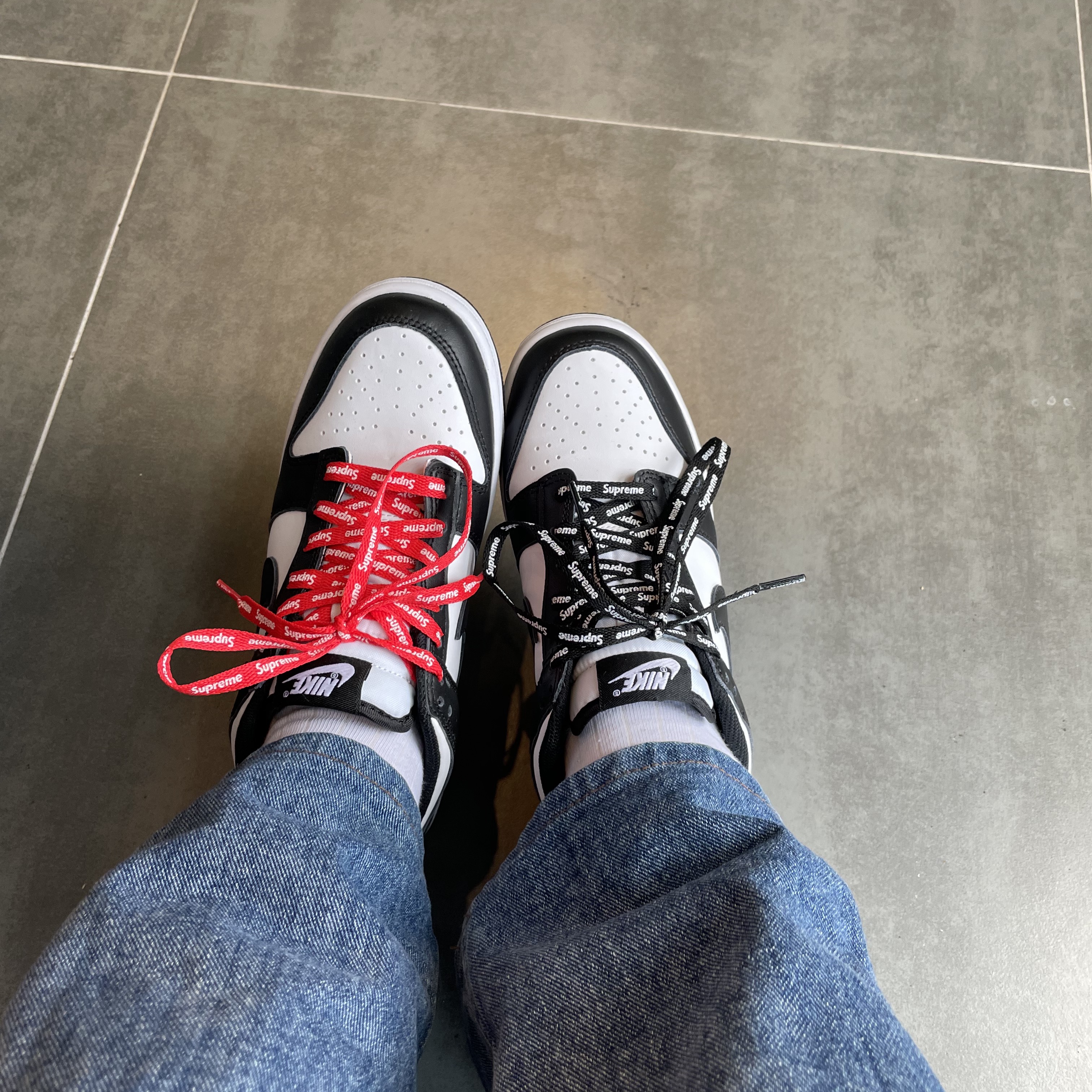 Nike Dunk Low Retro Black 착용 스타일 - 1