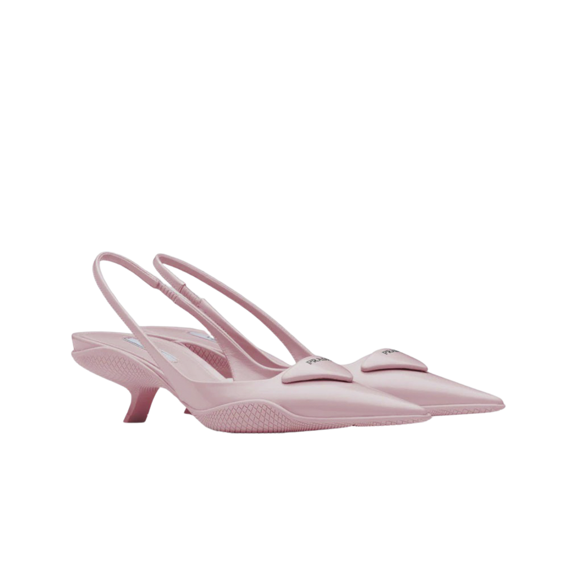 (W) 프라다 브러쉬드 레더 슬링백 펌프스 앨러배스터 핑크((W) Prada Brushed Leather Slingback Pumps Alabaster Pink) - 2