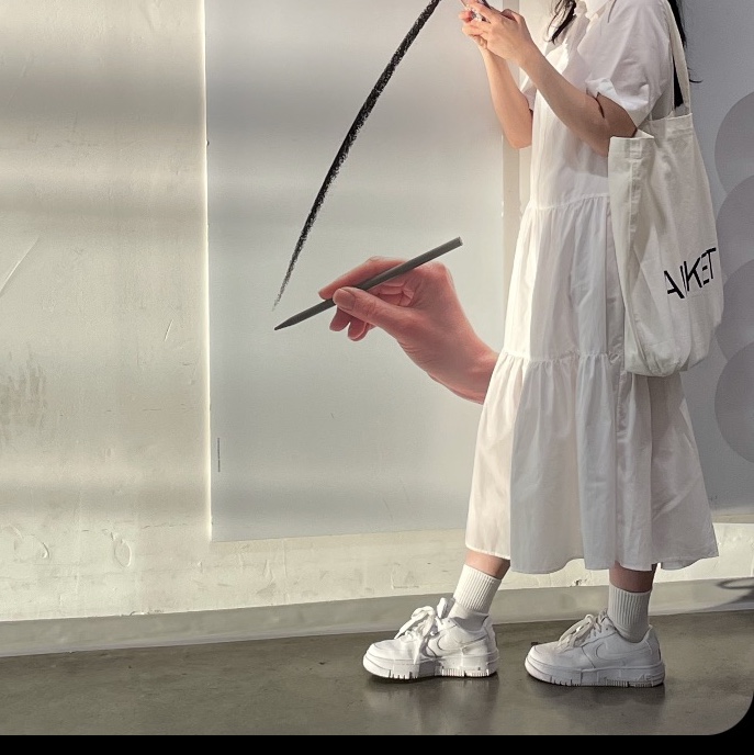 (W) Nike Air Force 1 Pixel White 착용 스타일