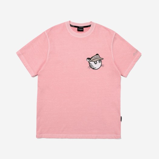 말본 골프 가먼트 워싱 버킷 라운드 티셔츠 핑크
