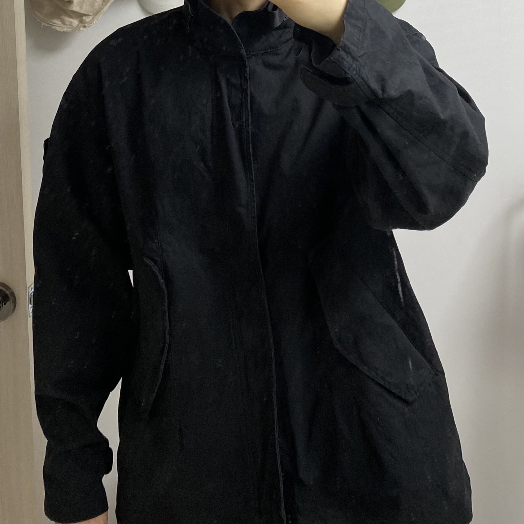 Supreme x Stone Island Cotton Cordura Shell Jacket Black - 22SS 착용 스타일