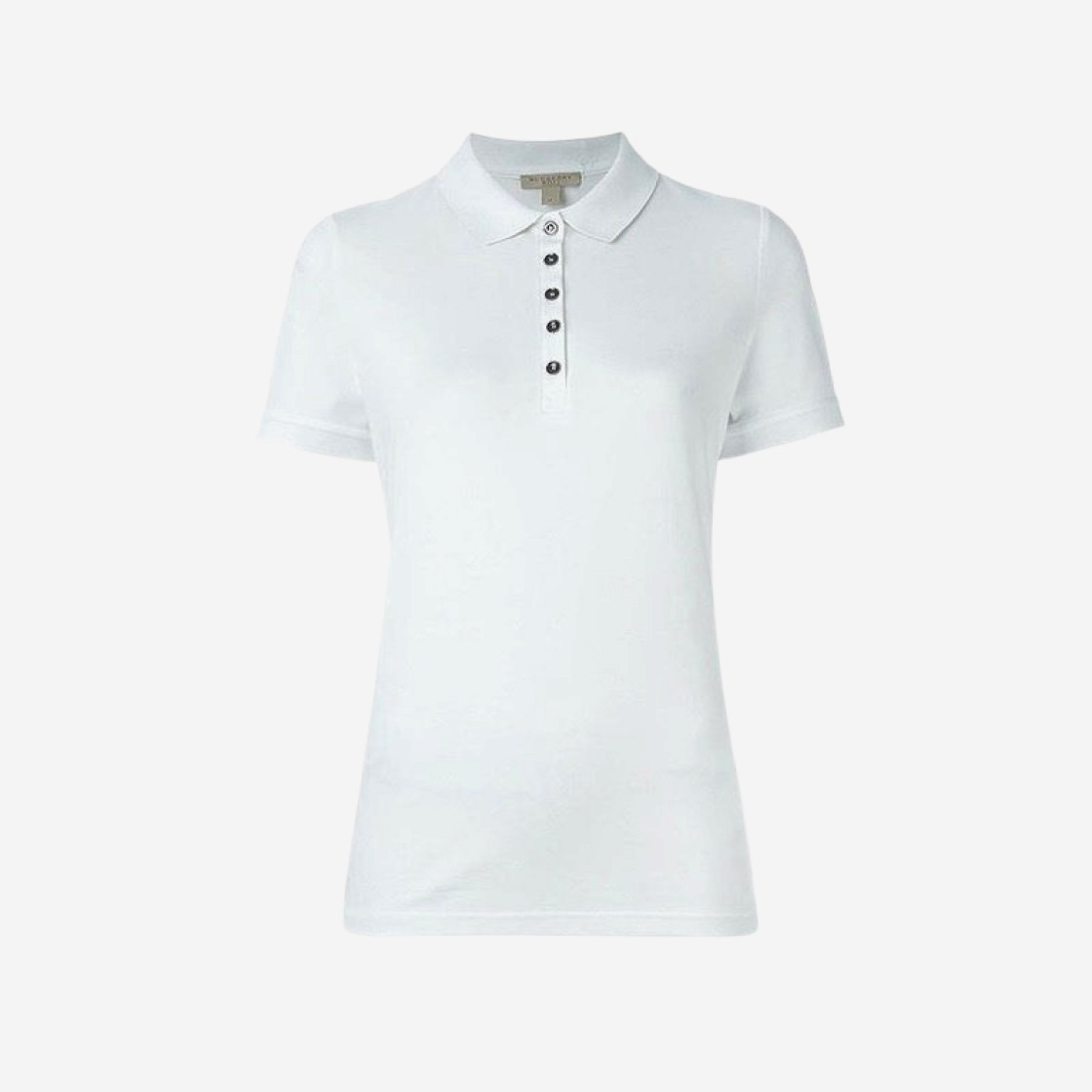 (W) Burberry Pique Polo T-Shirt White 상세 이미지 1