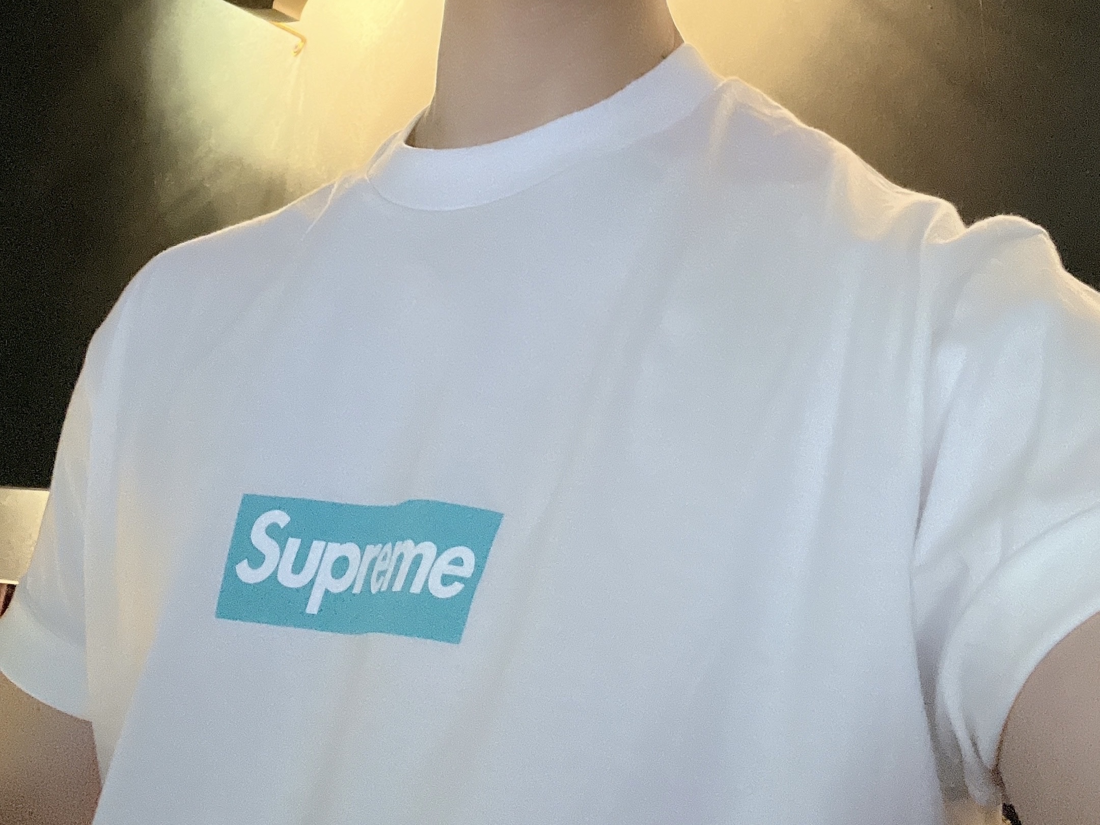 Supreme x Tiffany & Co. Box Logo T-Shirt White - 21FW 착용 스타일