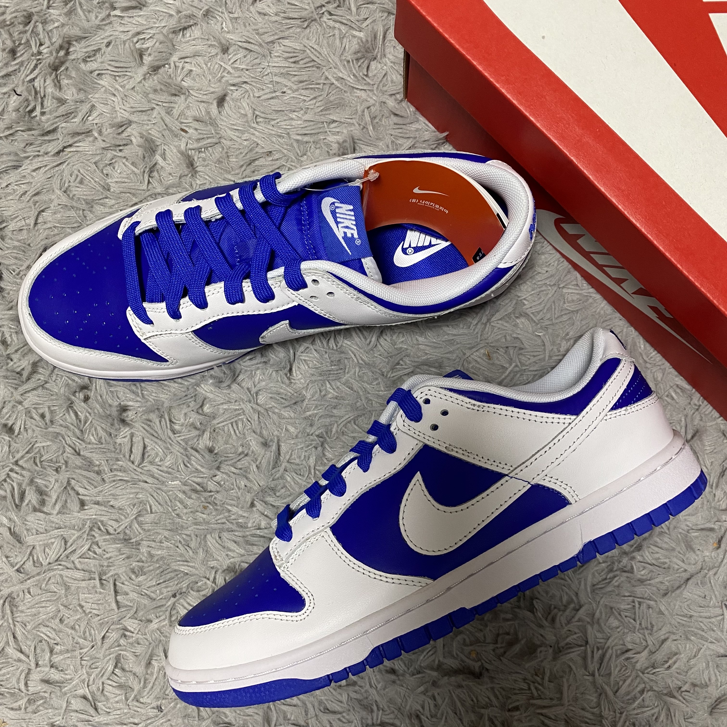Nike Dunk Low Retro Racer Blue and White 착용 스타일