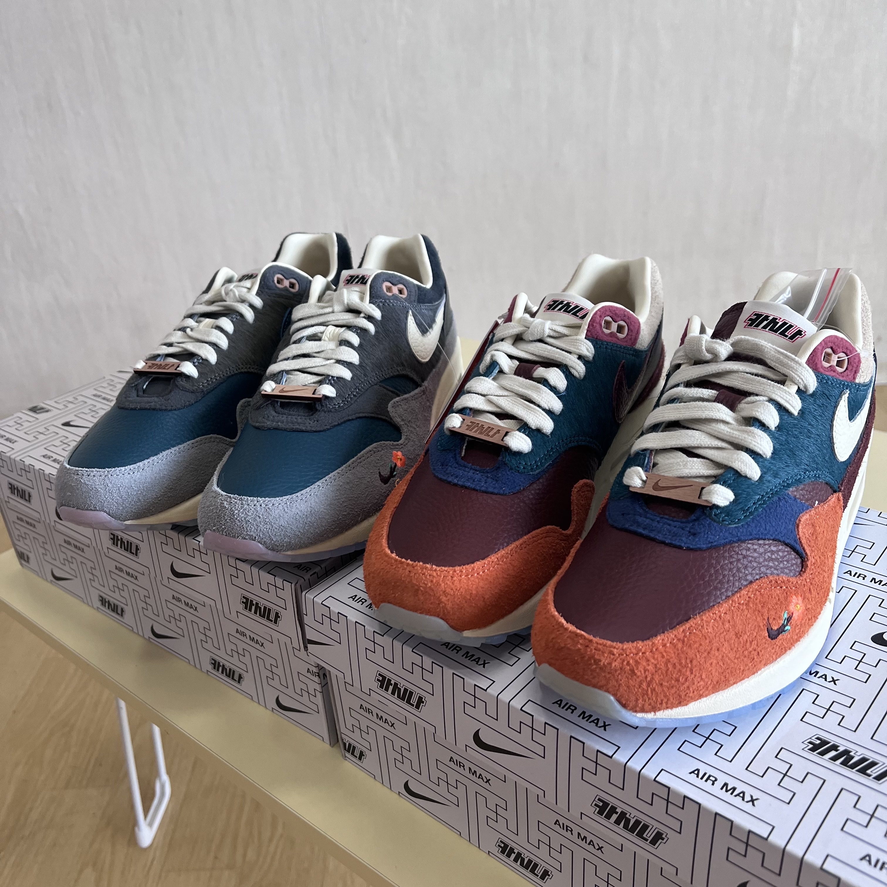 Nike x Kasina Air Max 1 SP Won-Ang Particle Grey, Nike x Kasina Air Max 1 SP Won-Ang Orange 착용 스타일 - 3