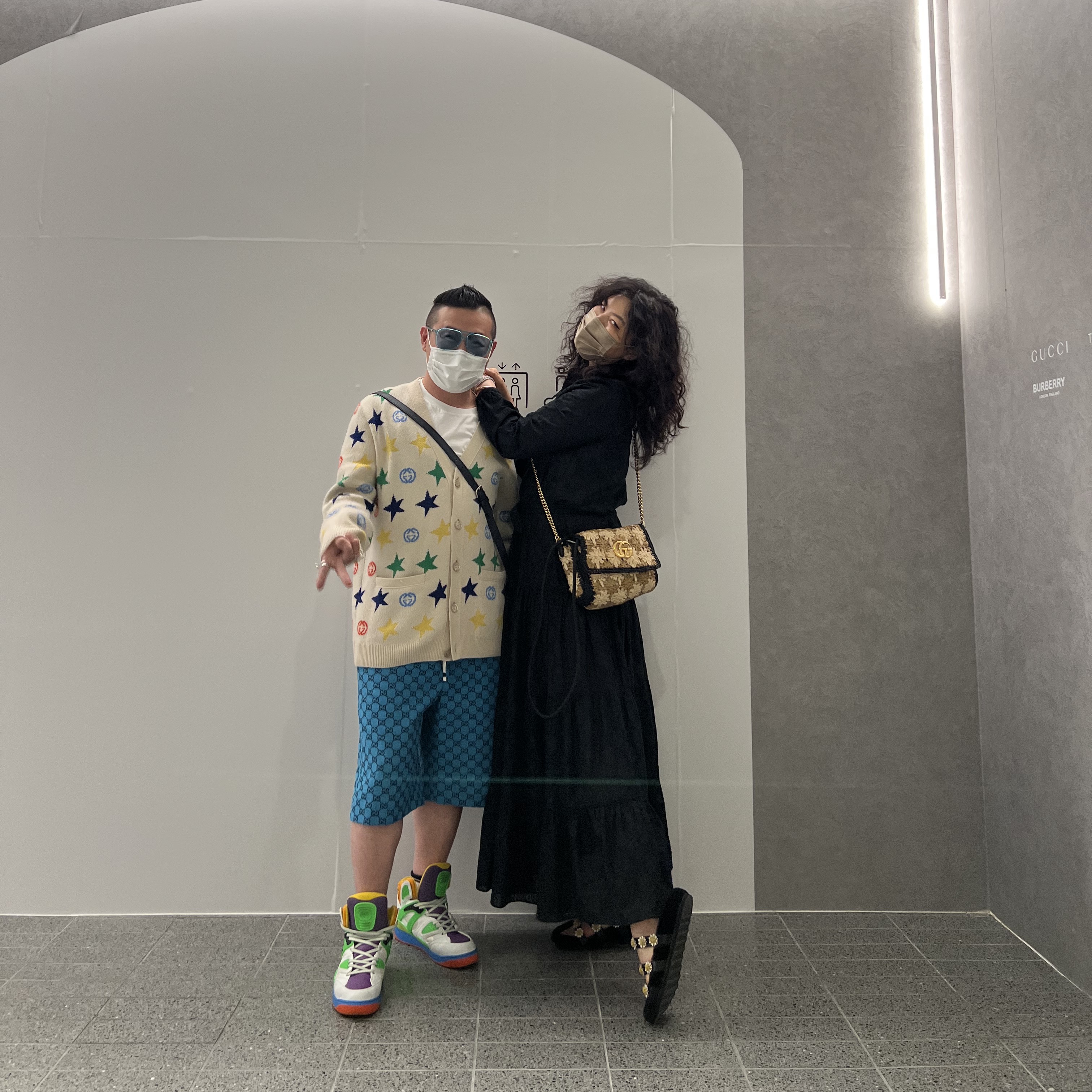 Gucci Basket Sneakers White Demetra 착용 스타일