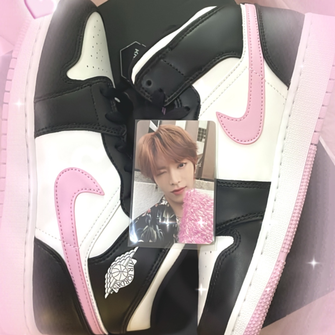 (GS) Jordan 1 Mid Light Arctic Pink 착용 스타일