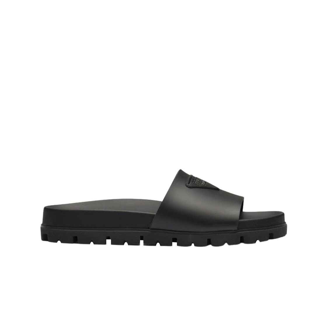 프라다 러버 슬라이드 블랙(Prada Rubber Slides Black)