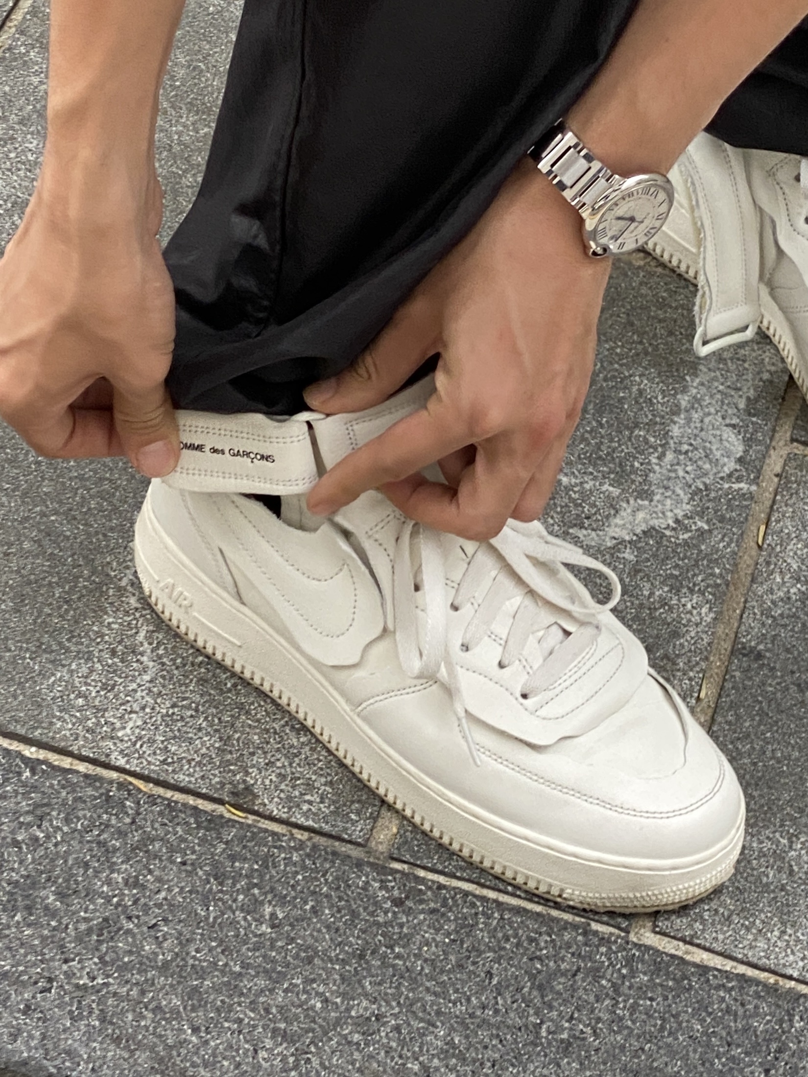 Nike x Comme des Garcons Homme Plus Air Force Mid White, Cartier Ballon Bleu Watch 28 Quartz Steel Bracelet Steel 착용 스타일 - 4