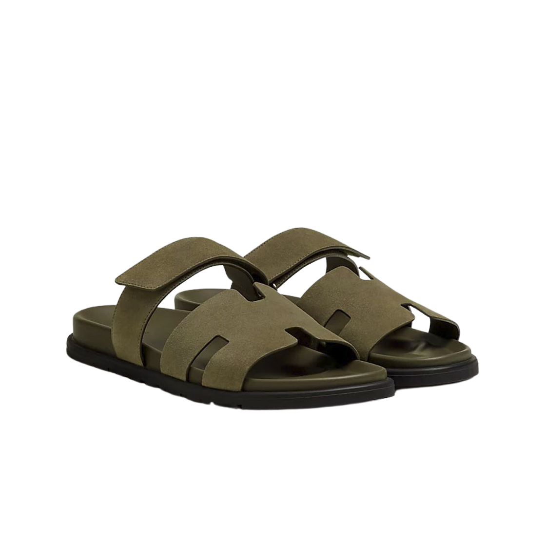 에르메스 시프레 샌들 스웨이드 고트스킨 & 베르 뚠드라(Hermes Chypre Sandal Suede Goatskin & Vert Toundra) - 2