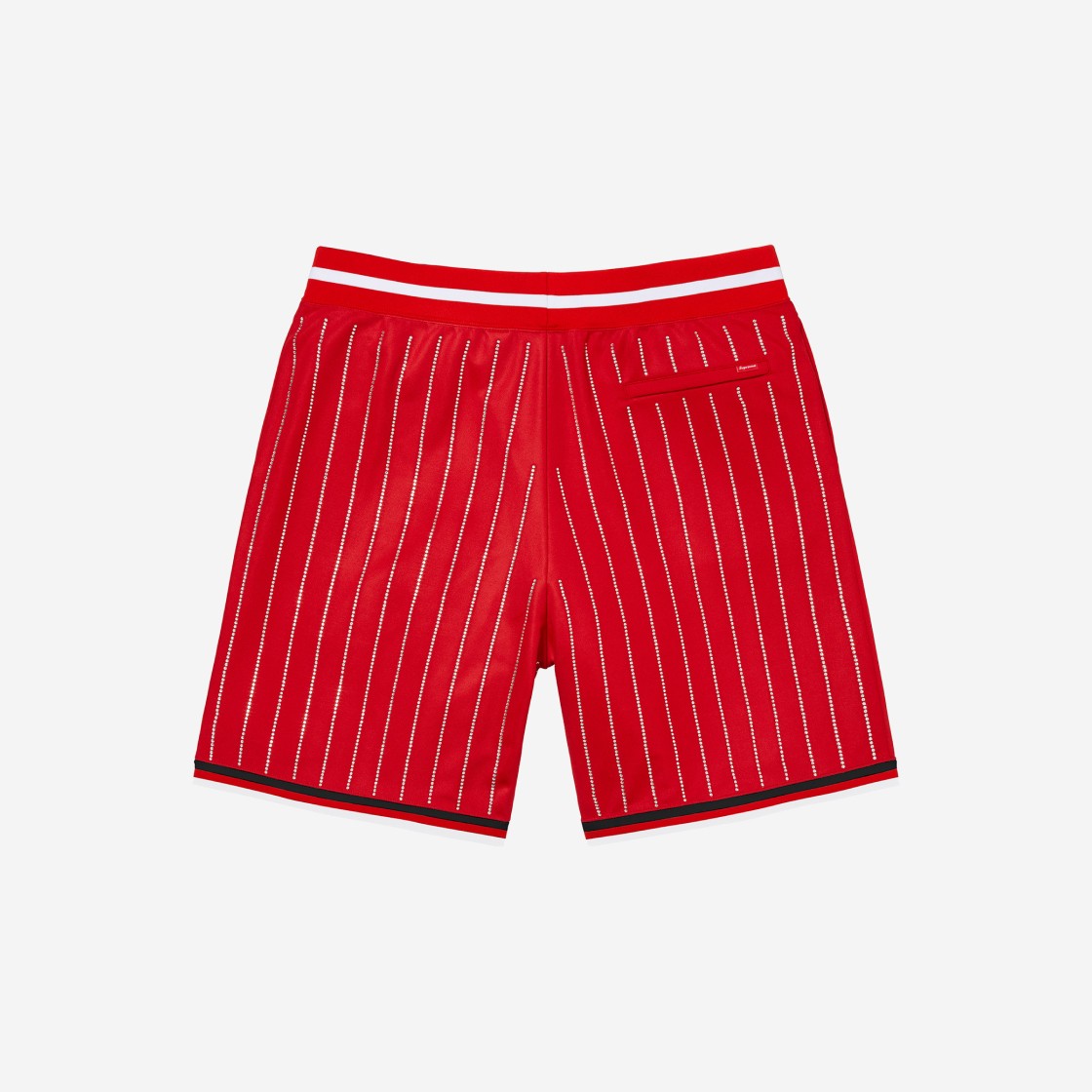 Supreme Rhinestone Stripe Basketball Shorts Red - 22SS 상세 이미지 2