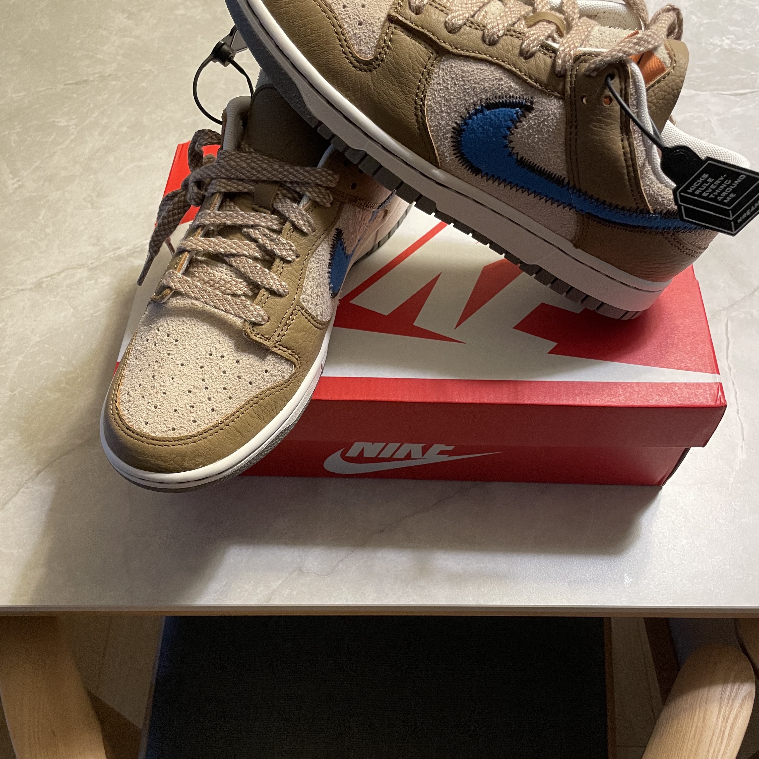 Nike x Size? Dunk Low Dark Driftwood Photo Blue 착용 스타일 - 1