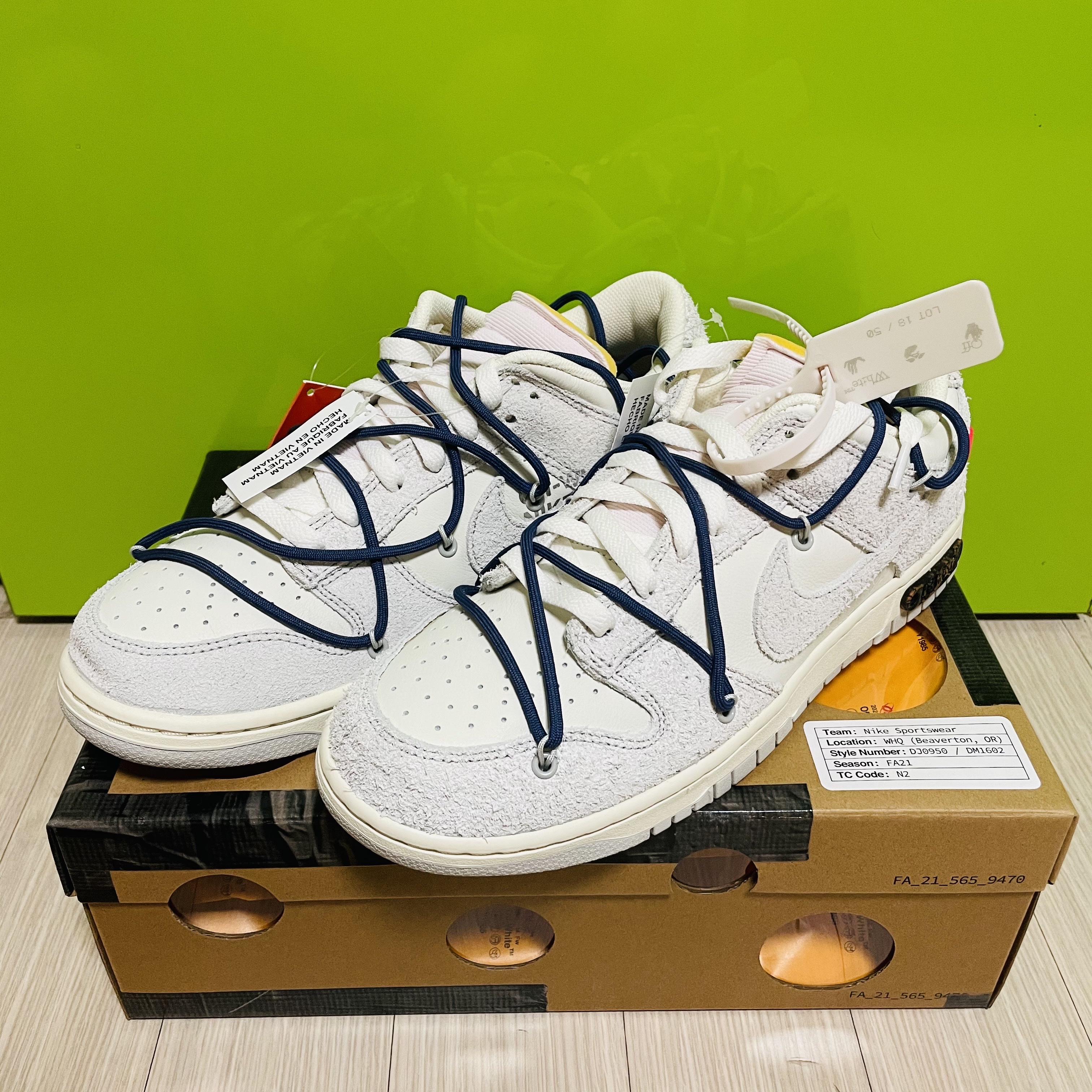 Nike x Off-White Dunk Low The 50 - Lot 18 착용 스타일 - 1