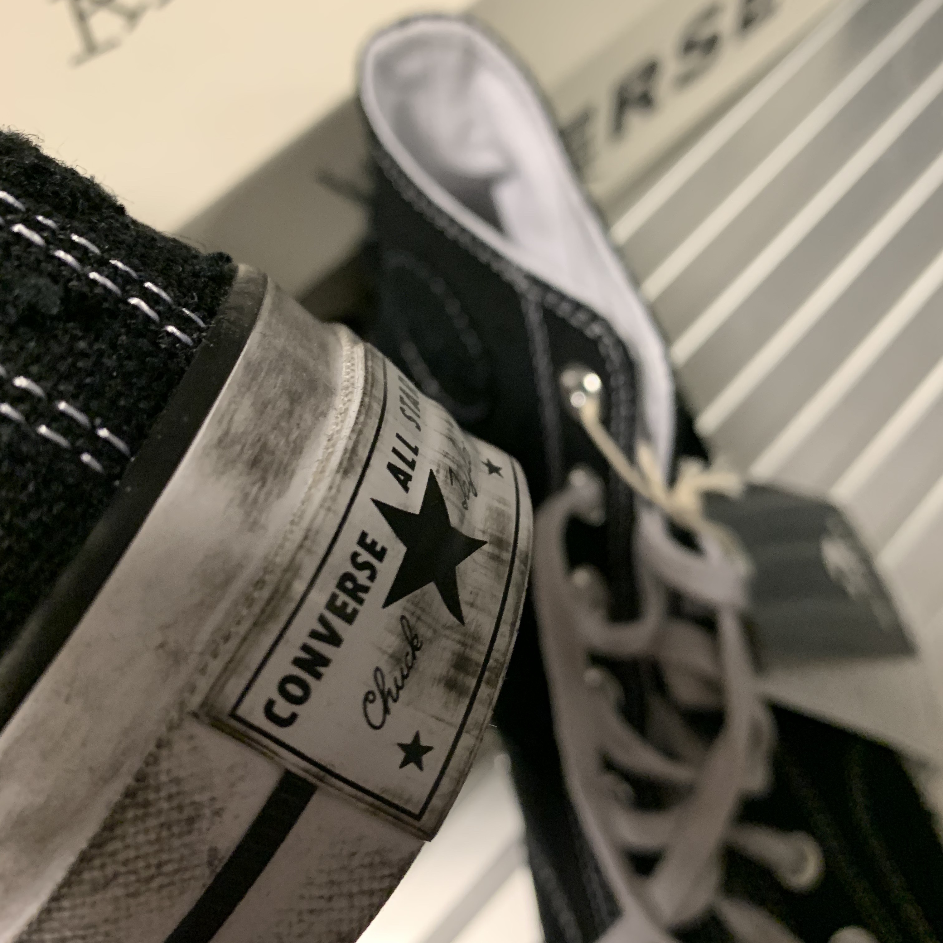 Converse x Stussy Chuck 70 High Black 착용 스타일 - 4