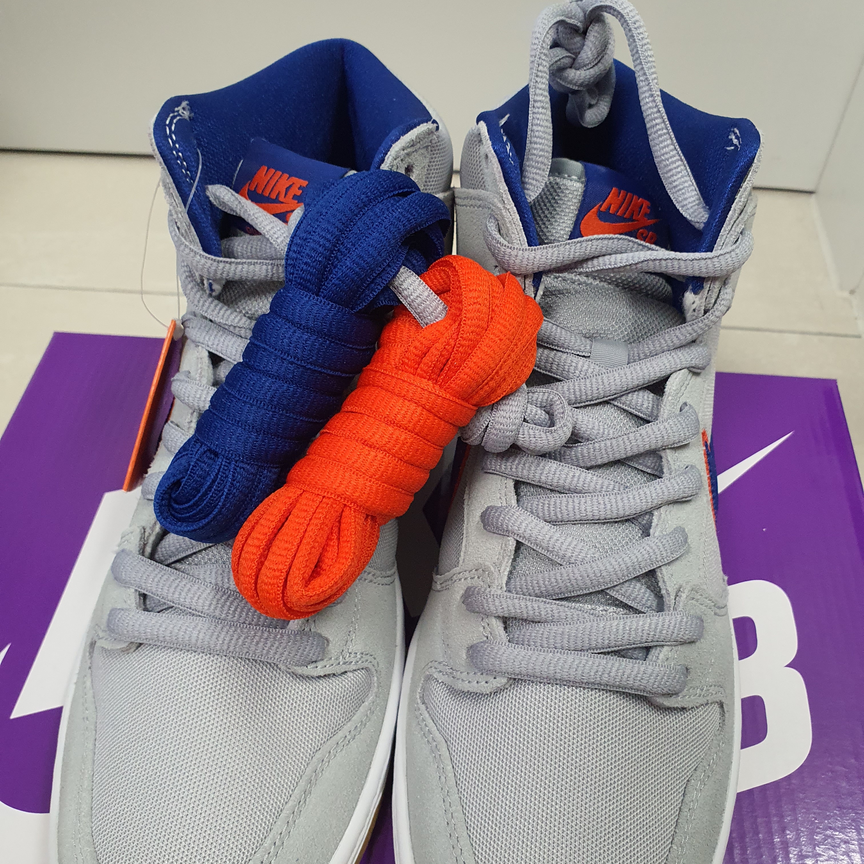 Nike SB Dunk High PRM Rush Blue and Team Orange 착용 스타일 - 4