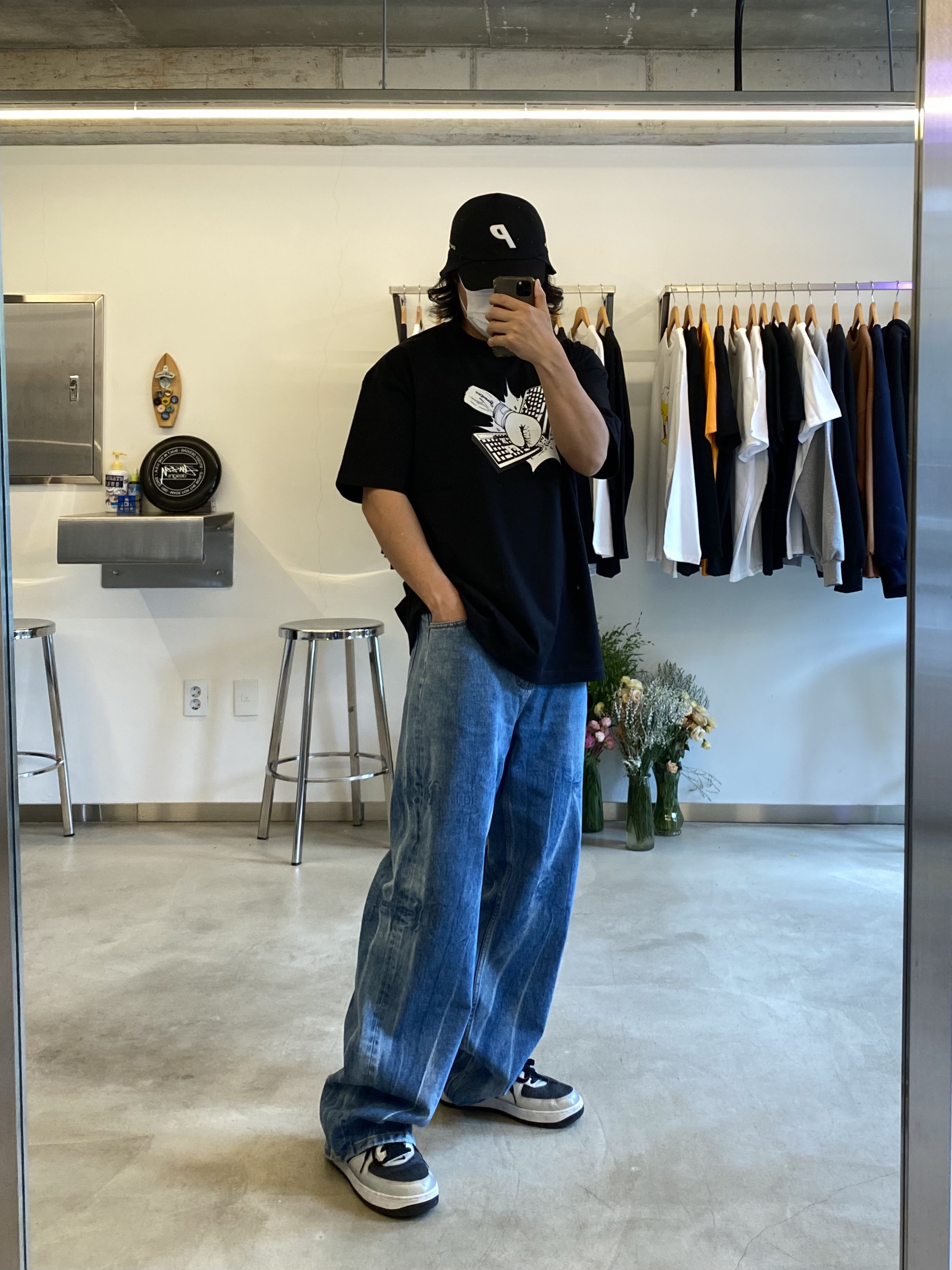 Nike Air Force 1 B Silver Snake, Palace Cordura Safari 6-Panel Black - 21SS 착용 스타일 - 1