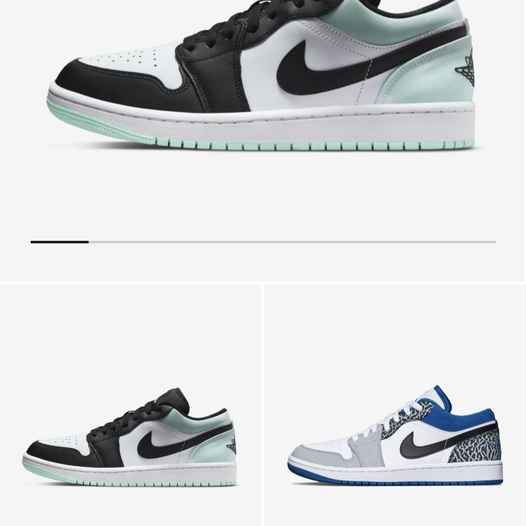 Jordan 1 Low SE White Black Tie-Dye, Jordan 1 Low SE White Cement Grey Blue 착용 스타일