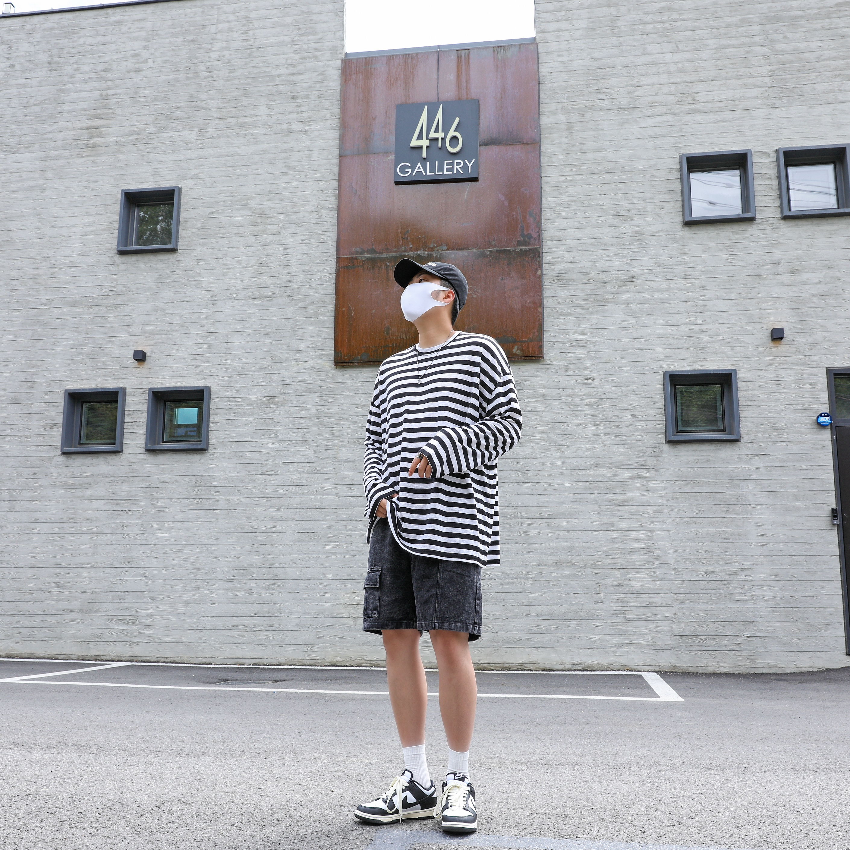 Nike Dunk Low Retro Black 착용 스타일 - 1