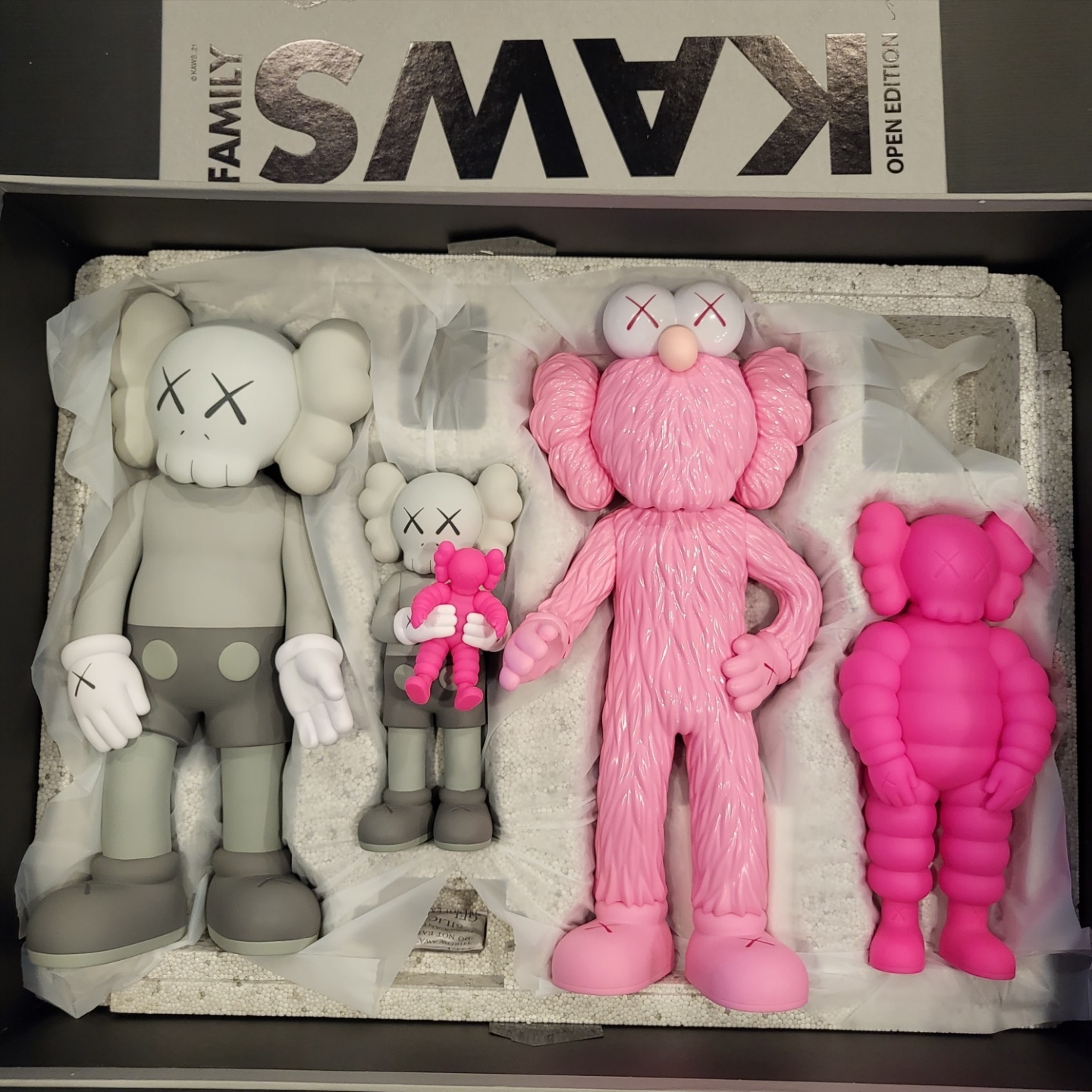 Kaws Family Vinyl Figure Grey Pink 착용 스타일