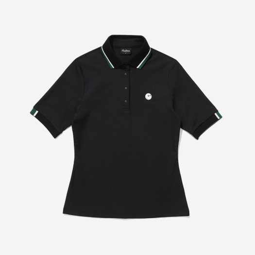 (W) 말본 골프 스크립트 폴로 티셔츠 블랙