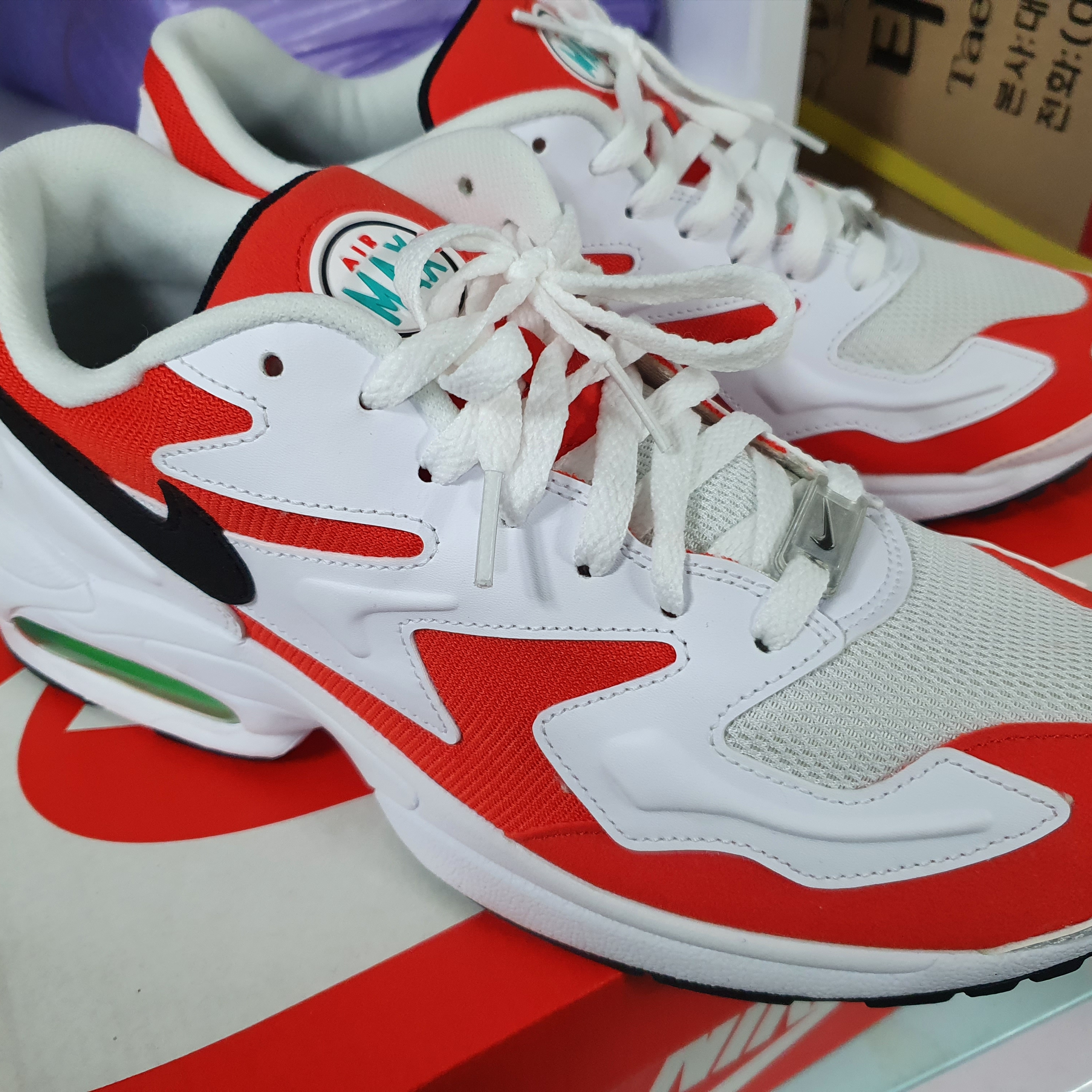 Nike Air Max 2 Light Habanero Red 착용 스타일 - 5
